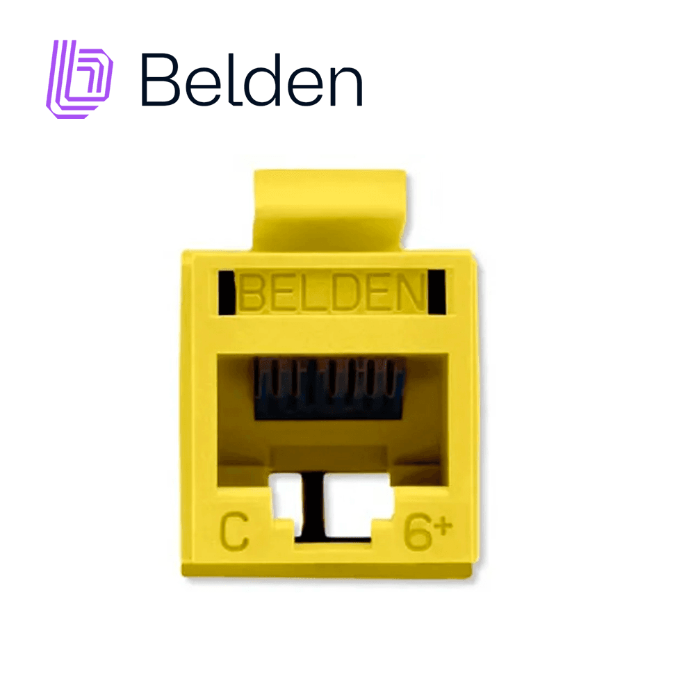 CONECTOR MODULAR JACK RJ45 CAT6 REVCONNECT BELDEN RV6MJKUYL-S1 ESTILO KEYCONNECT AMARILLO COMPATIBLE CON FACEPLATE AX102660,AX102655,AX102249 ESQUEMA DE CABLEADO T568A/B HERRAMIENTA COMPATIBLE RVUTT01 USO INTERIOR CALIBRE DEL CONDUCTOR 23-24 AWG - Miniatura 2