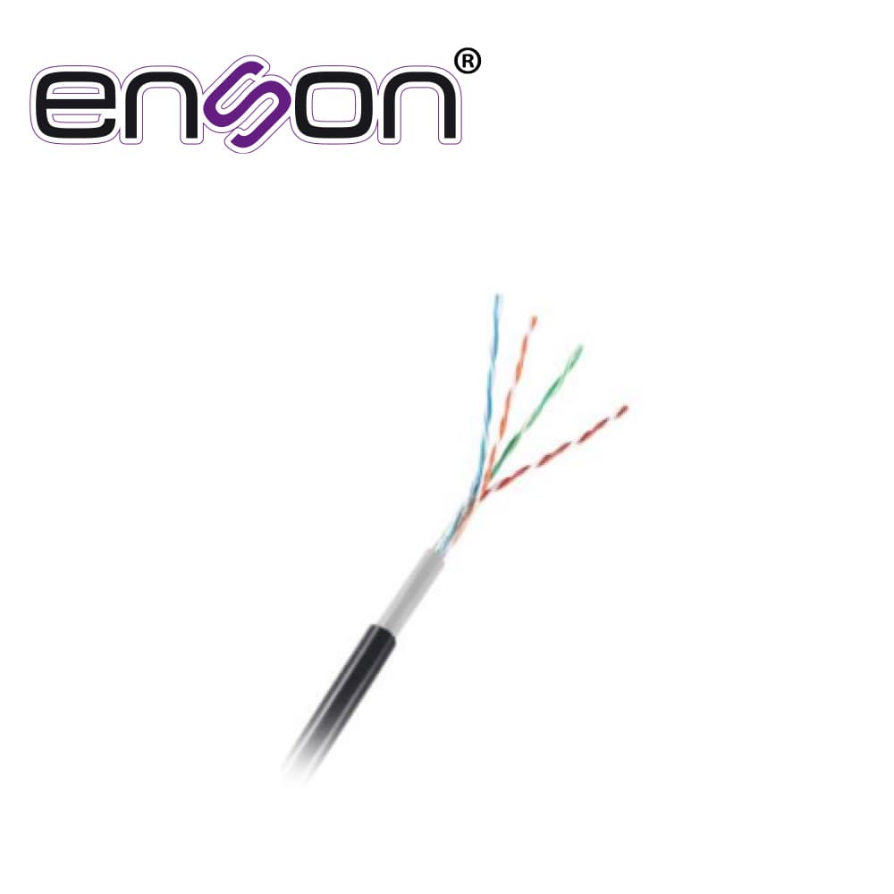 CABLE UTP CAT5E CCA ENSON 12252B305 PARA EXTERIOR SERIE ECO CALIBRE 24 AWG DOBLE FORRO PVC NEGRO RETARDANTE DE FLAMA Y RESISTENTE A RAYOS UV 305 METROS - Miniatura 2