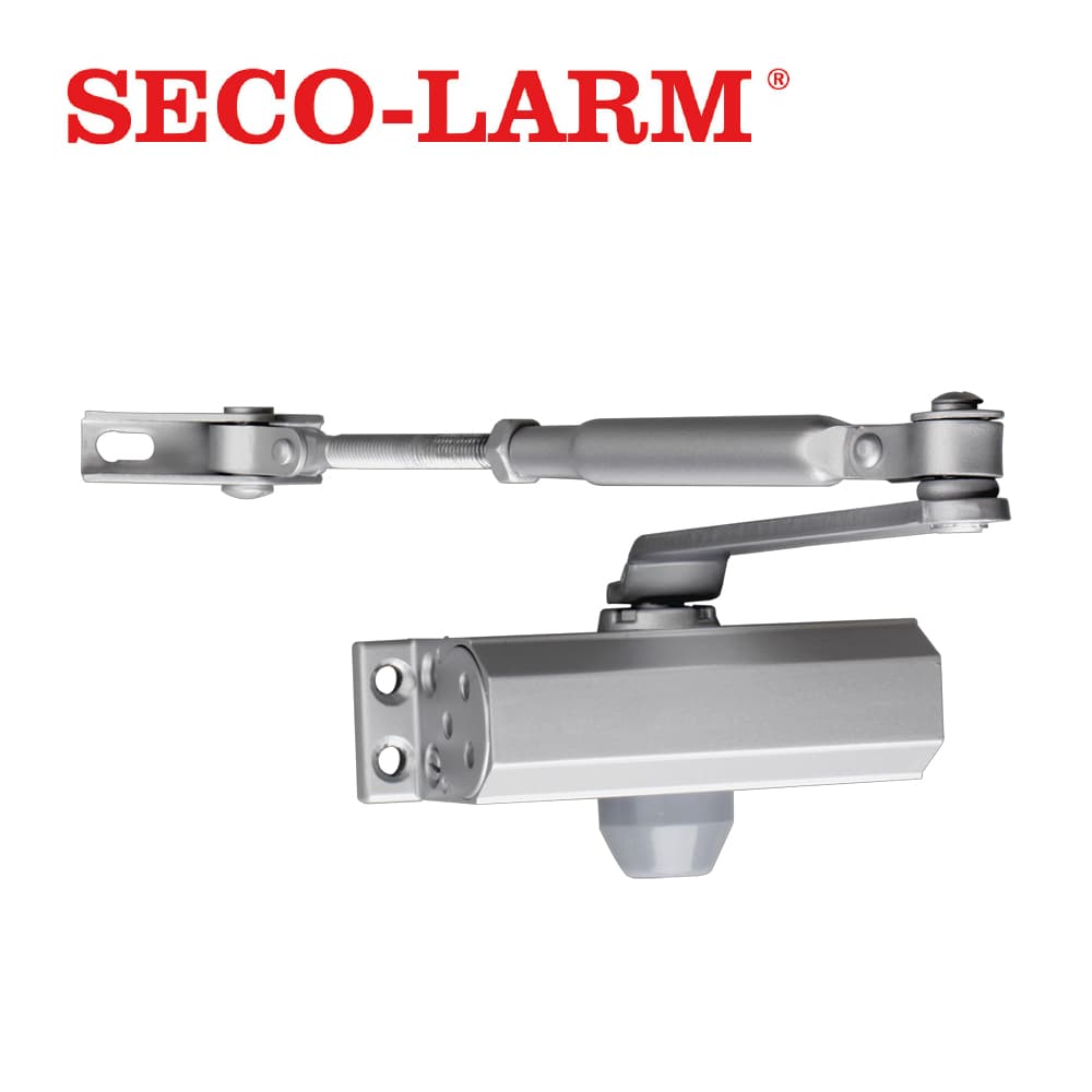 BRAZO CIERRAPUERTAS 45KG SD-C121-S1 SECO-LARM FABRICADO DE ALUMINIO ANODIZADO CON VELOCIDAD DE BARRIDO Y CIERRE AJUSTABLES USO INTERIOR COMPATIBLE CON PUERTAS DE MADERA O METAL DE HASTA 45KG - Miniatura 2