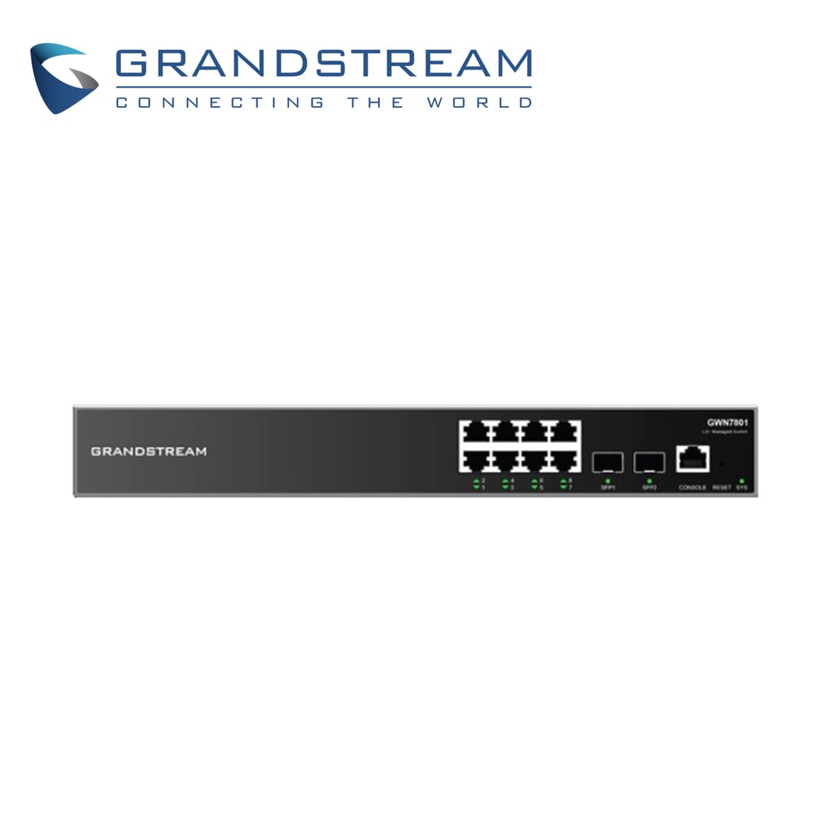 SWITCH ADMINISTRABLE POE+ GRANDSTREAM GWN7801P / 8 PUERTOS 10/100/1,000 MBPS / 8 PUERTOS POE+ AF/AT / 2 PUERTOS SFP 1,000MBPS / QOS / VLAN / ARP / TACACS+ / FILTRADO MAC / ADMISTRACION GWN CLOUD - Miniatura 2