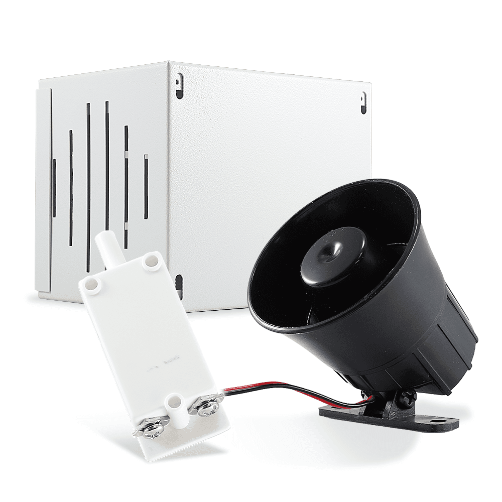 KIT SIRENA DE 15W PARA EXTERIOR INCLUYE SIRENA 15W SRE108 + GABINETE METÁLICO PARA EXTERIOR + TAMPER - Miniatura 2