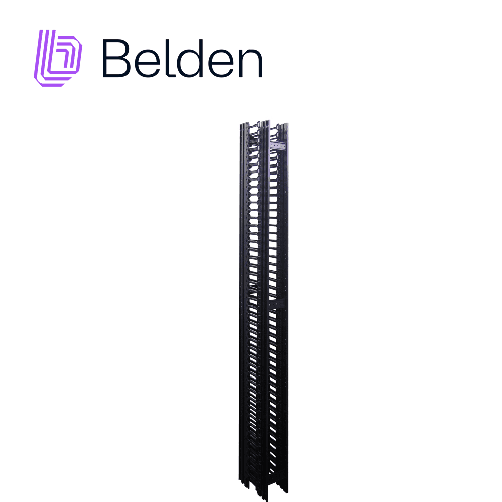 ORGANIZADOR VERTICAL BELDEN BHVHH06 DE ALTA DENSIDAD 6PULGADAS ANCHO 84 PULGADAS ALTO ADMINISTRACION FRONTAL Y POSTERIOR 45 UR CON TAPA NEGRO - Miniatura 3