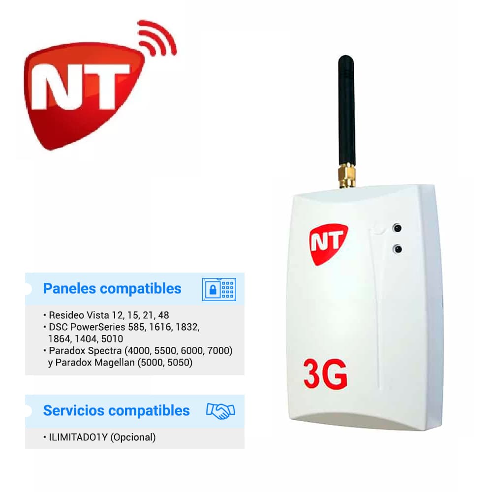 COMUNICADOR 3G NETIO / NT-LINK 3G PARA PANELES DE ALARMA DSC, HONEYWELL Y PARADOX CON CONEXION POR BUS DE DATOS / ACTIVACION Y DESACTIVACION DE PANEL CON APP / TECLADO VIRTUAL A DISTANCIA - Miniatura 2