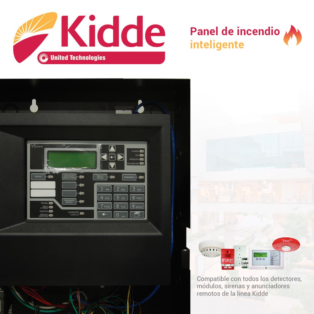 PANEL DE INCENDIO INTELIGENTE KIDDE VS1-G-SP / GRIS / VERSION EN ESPAÑOL, CON 1 LAZO DIRECCIONABLE CLASE A O B PARA HASTA 64 DISPOSITIVOS, 2 NAC CLASE B, ALIMENTACION 110/120 VCA, CAPACIDAD PARA 2 BATERIAS DE 12V 10AH - Miniatura 6