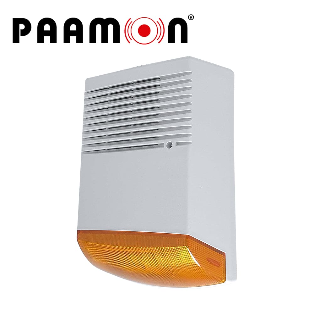 SIRENA CON ESTROBO PARA EXTERIOR PM-SRE60ABATT, CON DOBLE CARCASA UNA EXTERNA PLASTICA Y UNA INTERNA METALICA PARA DOBLE PROTECCION, VOLTAJE DE OPERACION 9-28V DC, SIRENA CON 1 TONO DE 125dB, ESTROBO COLOR AMBAR, TASA DE PARPADEO DE 135 VECES POR MIN - Miniatura 2