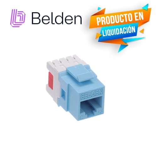 CONECTOR MODULAR JACK RJ45 CAT5E BELDEN AX101315 ESTILO KEYCONNECT AZUL CLARO COMPATIBLE CON FACEPLATE AX102660,AX102655,AX102249 PATCH PANEL MODULAR AX103114,AX103115,AX104599 ESQUEMA DE CABLEADO T568A/B HERRAMIENTA COMPATIBLE AX100749 USO INTERIOR  - Miniatura 6