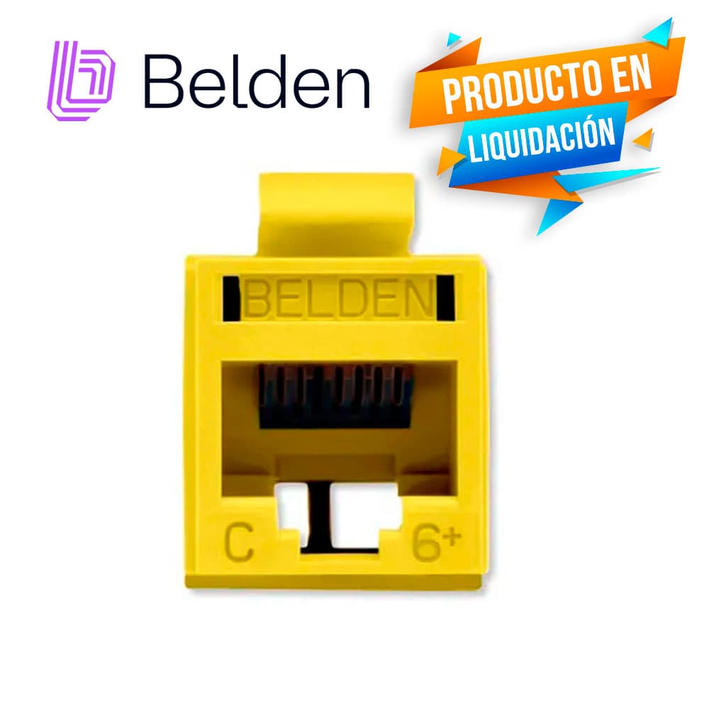 CONECTOR MODULAR JACK RJ45 CAT6 REVCONNECT BELDEN RV6MJKUYL-S1 ESTILO KEYCONNECT AMARILLO COMPATIBLE CON FACEPLATE AX102660,AX102655,AX102249 ESQUEMA DE CABLEADO T568A/B HERRAMIENTA COMPATIBLE RVUTT01 USO INTERIOR CALIBRE DEL CONDUCTOR 23-24 AWG - Miniatura 3