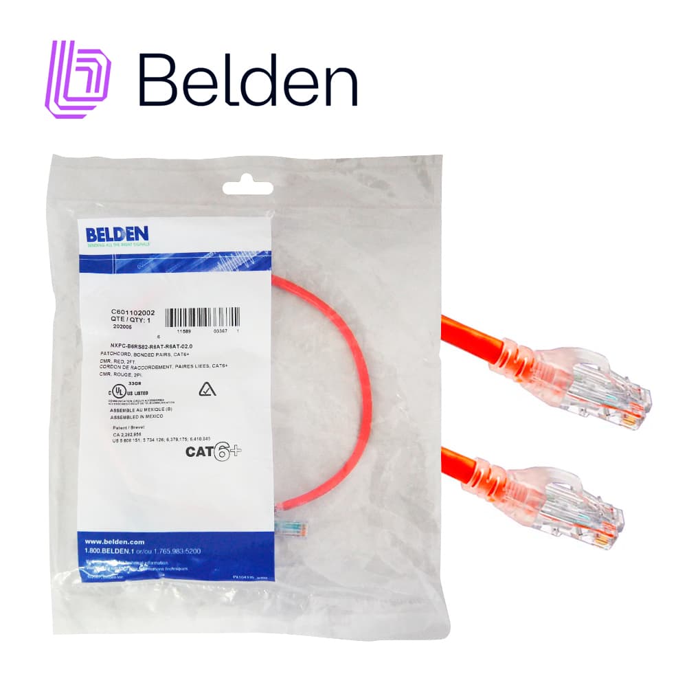 PATCHCORD UTP CAT6 BELDEN C601102002 0.6MTS ROJO  - Miniatura 4