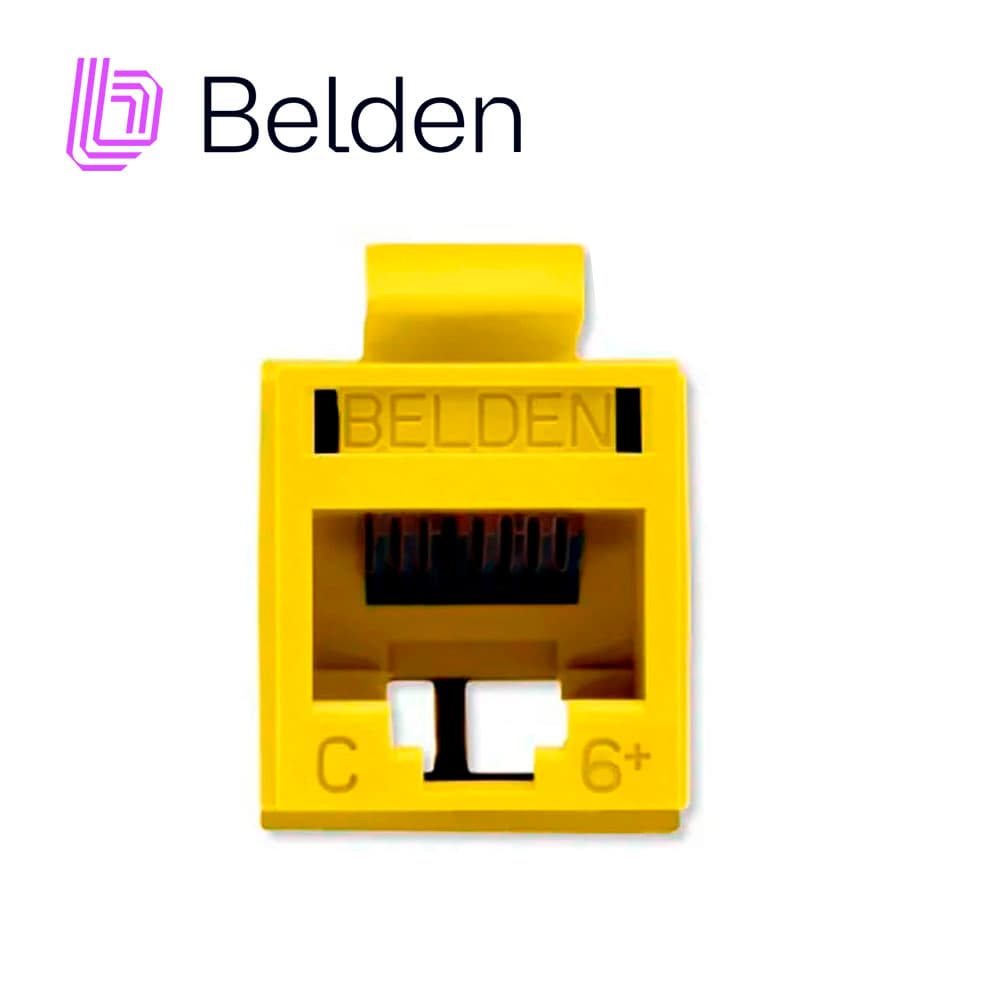 CONECTOR MODULAR JACK RJ45 CAT6 REVCONNECT BELDEN RV6MJKUYL-S1 ESTILO KEYCONNECT AMARILLO COMPATIBLE CON FACEPLATE AX102660,AX102655,AX102249 ESQUEMA DE CABLEADO T568A/B HERRAMIENTA COMPATIBLE RVUTT01 USO INTERIOR CALIBRE DEL CONDUCTOR 23-24 AWG - Miniatura 4