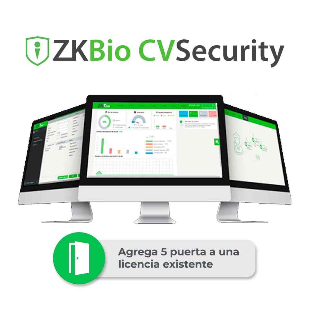 LICENCIA BIO CVSECURITY MODULO DE ACCESO ZKCV-AC-ADDON-P5 PERMITE AGREGAR 5 PUERTAS A LICENCIA EXISTENTE PERMANENTE COMPATIBLE CON INBIOPRO, SPEEDFACE Y PROFACE. //APLICABLE A PARTIR DE 25 PUERTAS YA EXISTENTES// - Miniatura 2