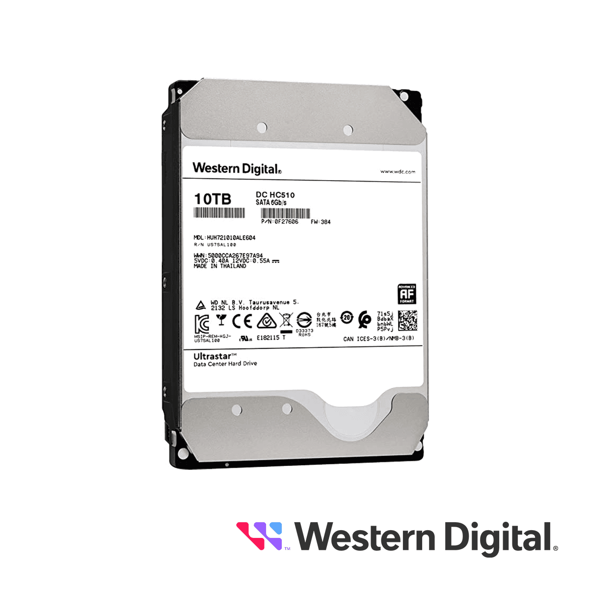 DD DISCO DURO 10TB 3.5" SATA WD ULTRASTAR HUH721010ALE604 ALMACENAMIENTO EN LA NUBE E HIPERESCALA, CENTRO DE DATOS DE ALTA DENSIDAD, BIG DATA ANALYTICS, ANALITICA EN VIDEOVIGILANCIA - Miniatura 3