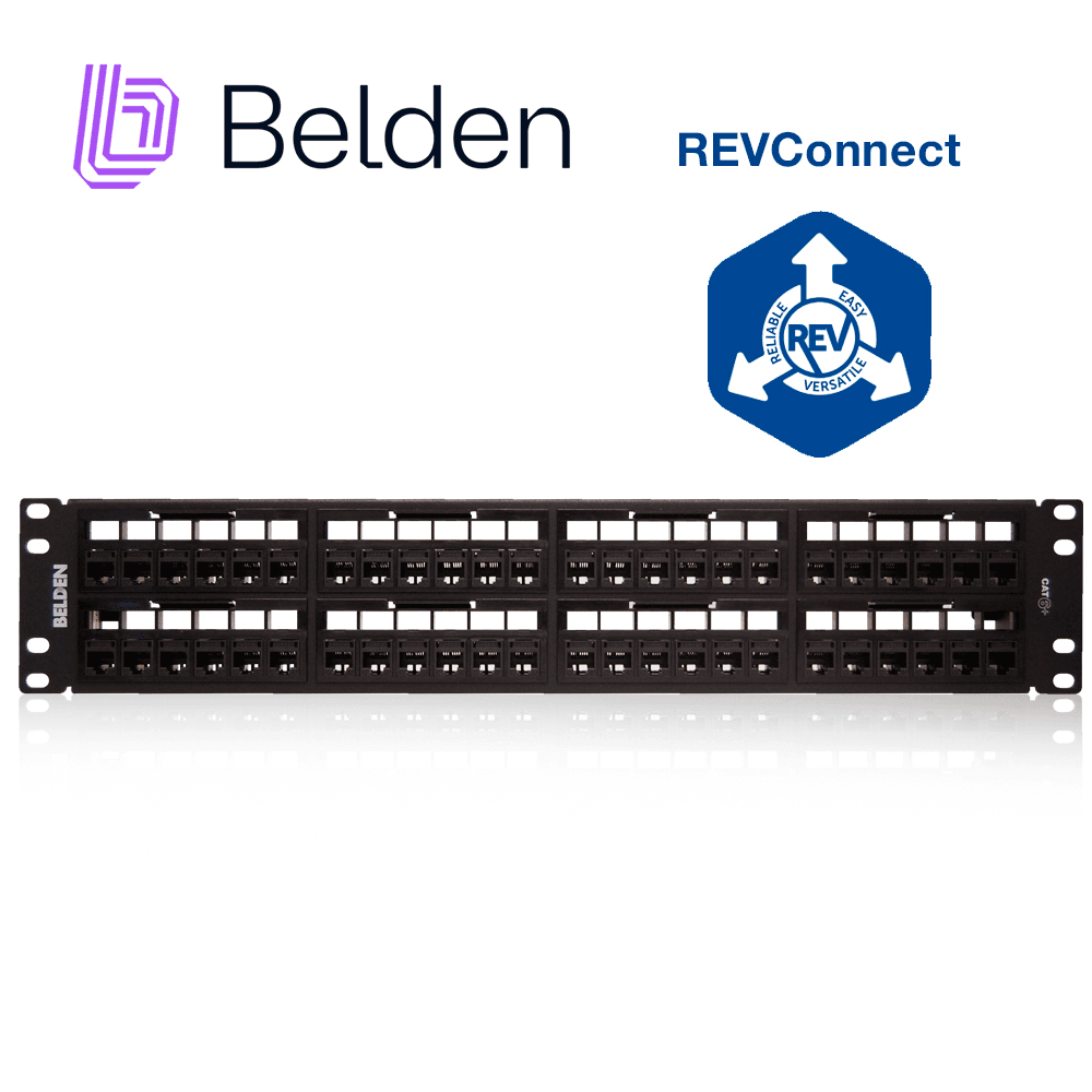 PATCH PANEL REVCONNECT CAT6+ BELDEN RV6PPF2U48BK / NEGRO / 48 PUERTOS / 2UR / PRECARGADO / PIEZA - Miniatura 2