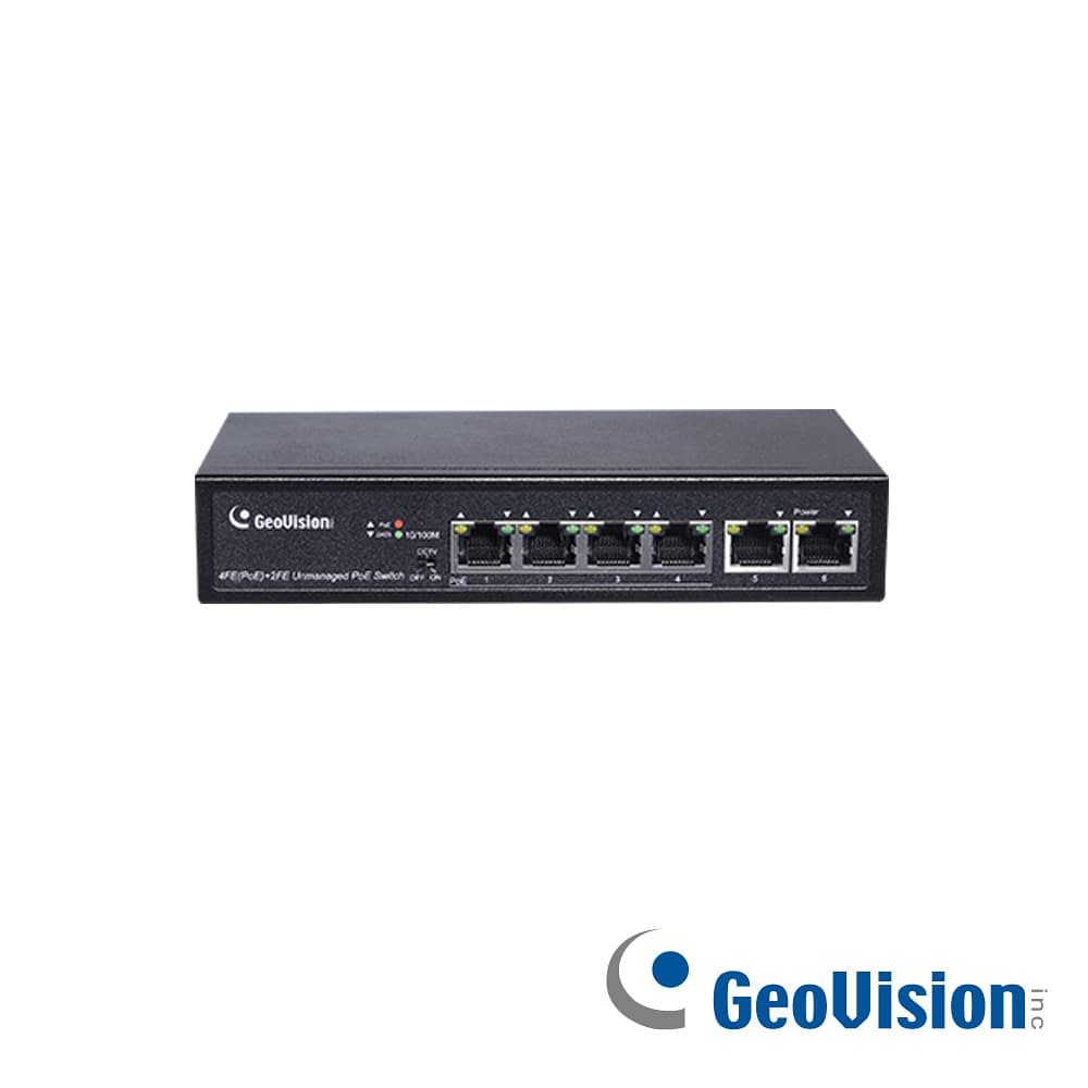 SWITCH GEOVISION GV-APOE0400 POE NO ADMINISTRADO 10/100 MBPS 4 PUERTOS POE IEEE 802.3AT, 32W POR PUERTO 2 PUERTOS FAST ETHERNET - Miniatura 2