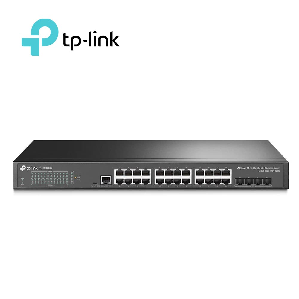 SWITCH ADMINISTRABLE TP-LINK SG3428X / 24 PUERTOS RJ45 10/100/1000 MBPS + 4 PUERTOS 10 GIGA SFP+ / ADMINISTRACION CENTRALIZADA CON OMADA / CARCASA METALICA IDEAL PARA RACK / USO INTERIOR - Miniatura 2