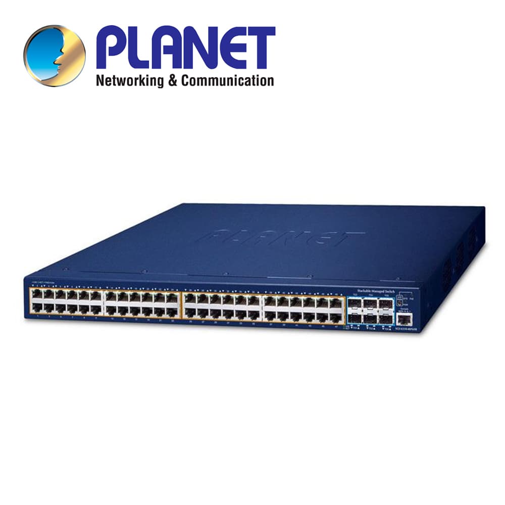 SWITCH PLANET STACKING SGS-6310-48P6XR/ L3 48 PUERTOS 10/100/1000T 802.3AT POE + SWITCH ADMINISTRADO APILABLE 10G SFP+ DE 6 PUERTOS CON ALIMENTACION REDUNDANTE DE 55 VCC - Miniatura 2