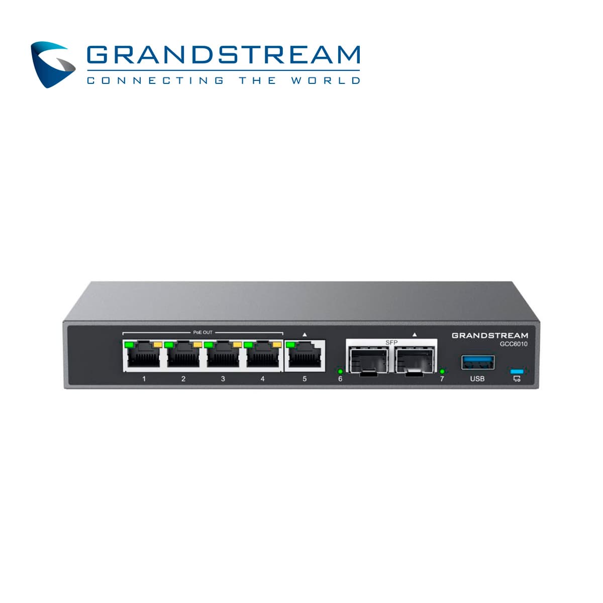 DISPOSITIVO 4 EN 1 GRANDSTREAM GCC6010 CONMUTADOR IP / FIREWALL / RUTEADOR VPN / SWITCH 5 PUERTOS GIGA WAN/LAN / 4 PUERTOS POE AF/AT / 2 PUERTOS SFP 2.5GBPS / 12 USUARIOS / 4 LLAMADAS SIMULTANEAS / ADMINISTRABLE CLOUD GDMS - Miniatura 2