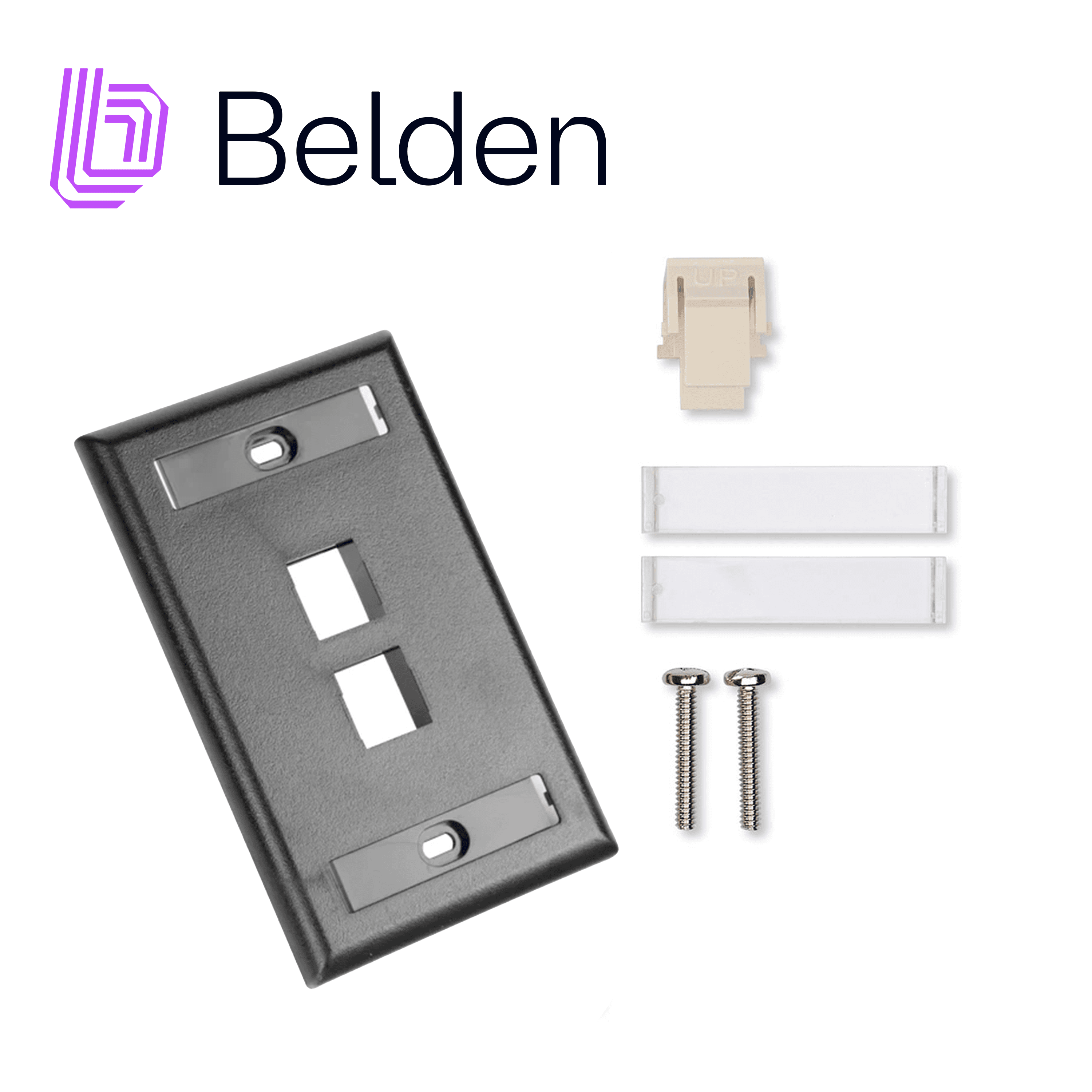 PLACA DE PARED (FACEPLATE) BELDEN AX104160 / INTERIOR / NEGRO /1 PUERTO / PIEZA
 - Miniatura 2