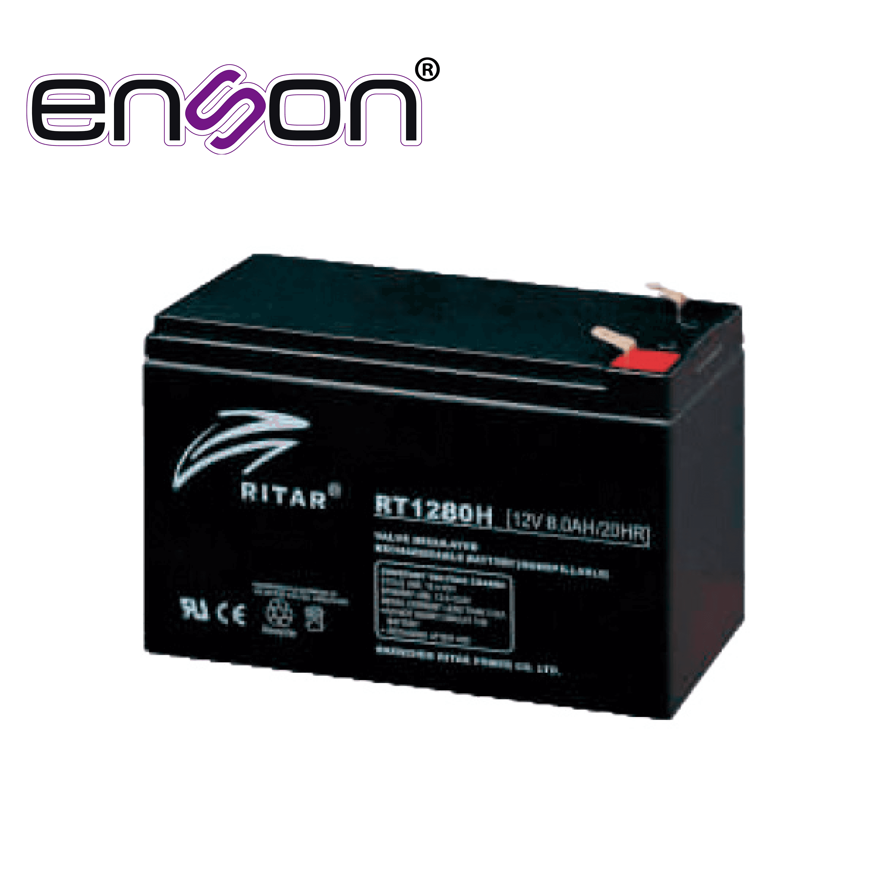 BATERIA DE REEMPLAZO ENSON ENS-BT812R / 12V 8AH / BASE PLOMO-ACIDO / COMPATIBLE CON UPS ENSON ENS-EA280 Y ENS-EA2150 - Miniatura 2