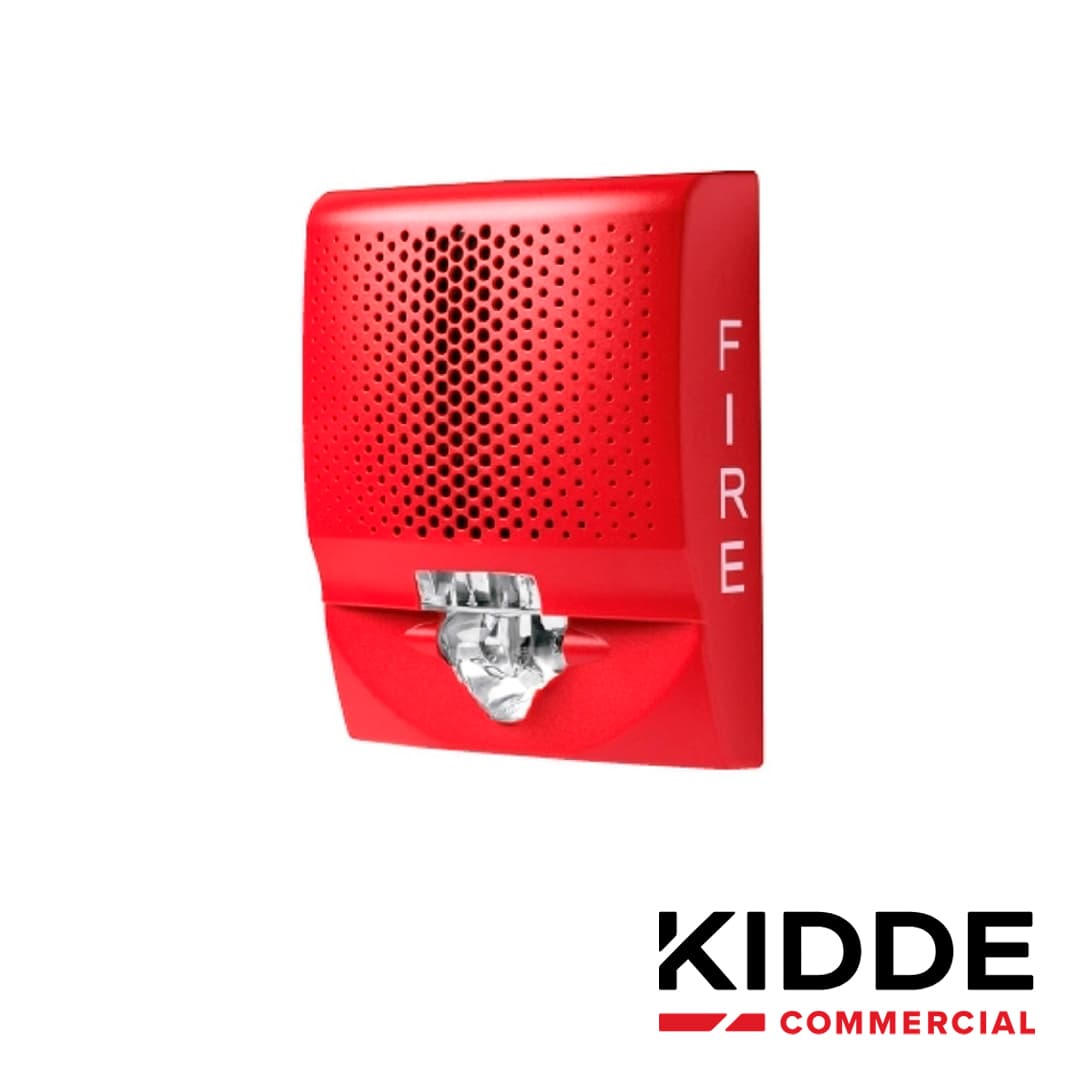 ALTAVOZ DE PARED / LUZ ESTROBOSCOPICA KIDDE G4SVRF, 15-110cd, ROJO, ALTA FIDELIDAD 520HZ / SALIDA DE AUDIO DE 90dBA / COMPATIBLE CON PANEL DE AUDIO ANS25MDR2 / REQUIERE BASE DE MONTAJE GRSW-10 (NO INCLUIDA). - Miniatura 4