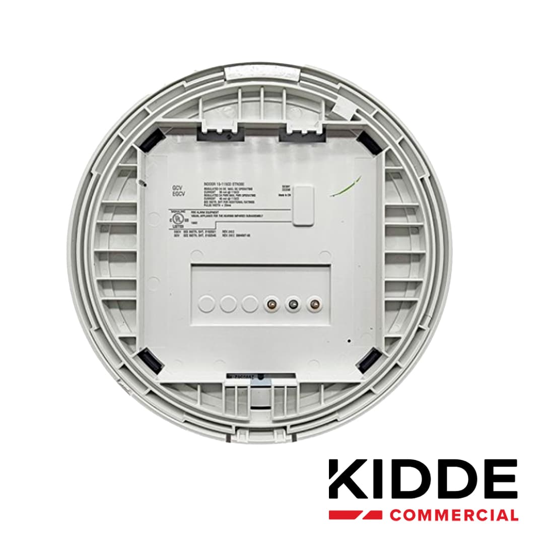 LUZ ESTROBOSCOPICA DE TECHO KIDDE / EGCVWF / 15-115 CD / BLANCA / CON SEÑALIZACION DE INCENDIO / INCLUYE PLACA DE CABLEADO LATERAL - Miniatura 6