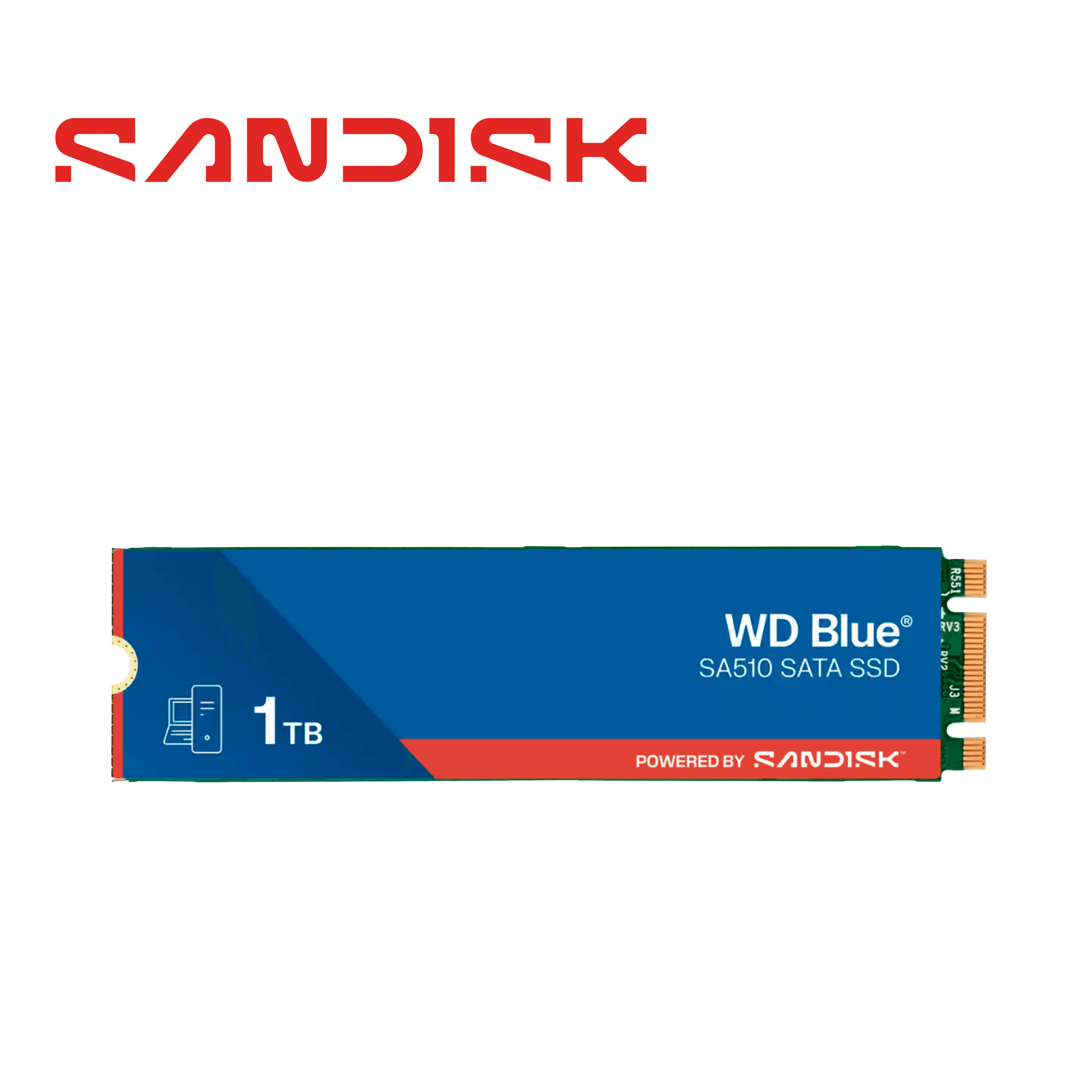 UNIDAD DE ESTADO SOLIDO SSD 1TB WESTERN DIGITAL WDS100T3B0B SERIE BLUE SATA III M.2 SA510 COMPATIBLE CON DVR MOVIL MERIVA STREAMAX M1N 2.0 - Miniatura 5