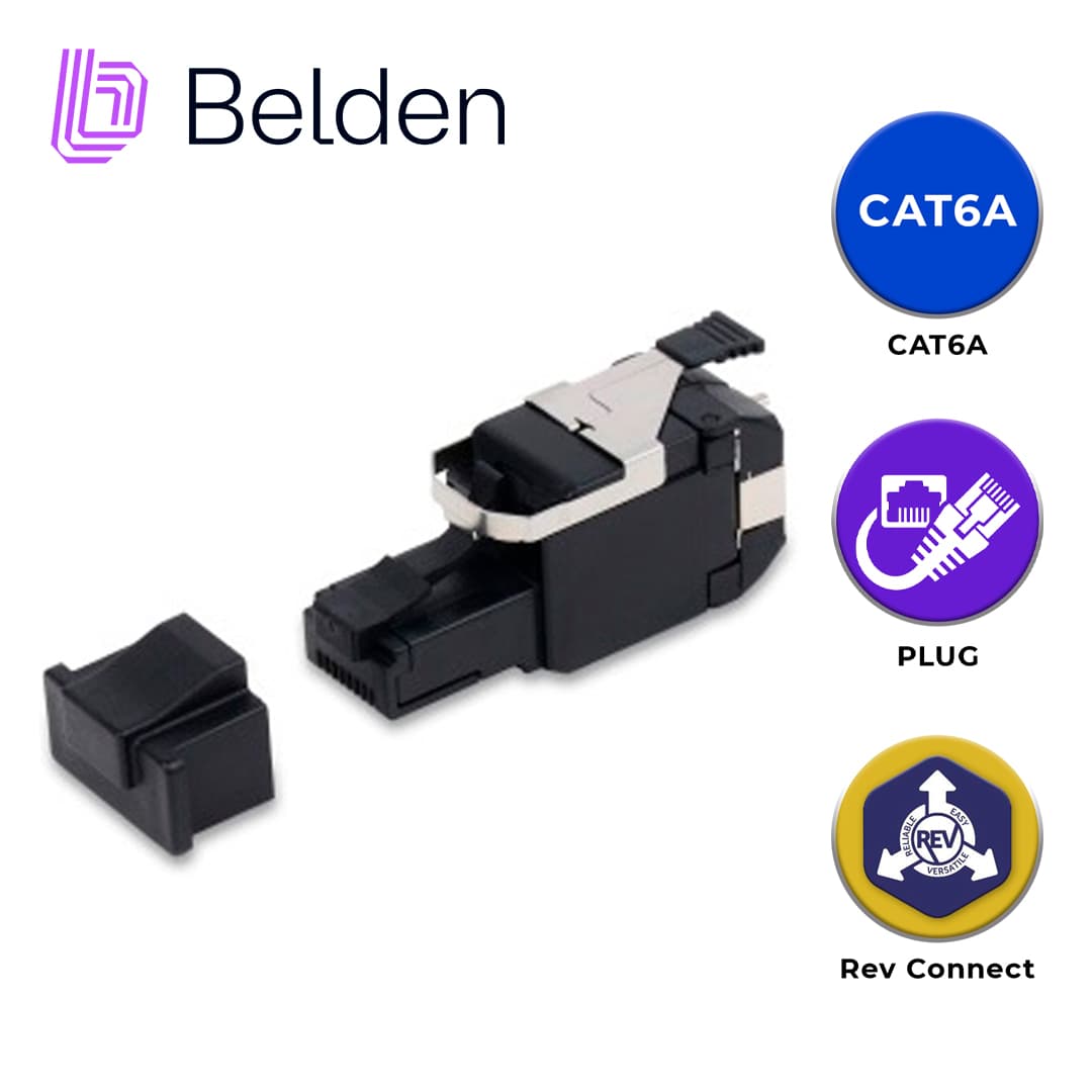 PLUG RJ45 UTP REVCONNECT CAT6A BELDEN RVAFPUBK-S1 / NEGRO - Miniatura 6