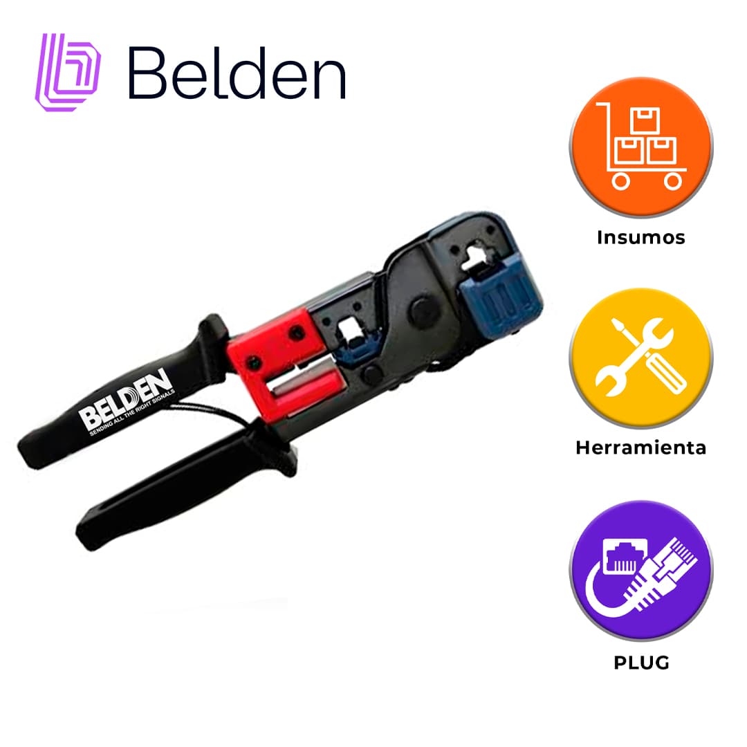 PINZA PARA TERMINACION DE CONECTORES PLUG RJ45/RJ11 / BELDEN / CPRJ11-45 / NEGRO - Miniatura 3