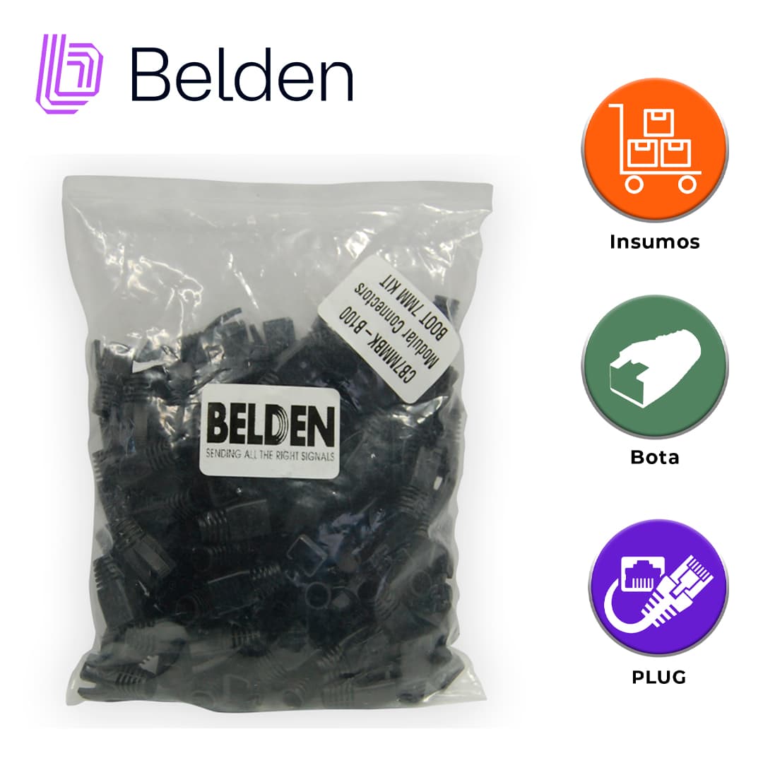 BOTA FLEXIBLE BELDEN CB7MMBK-B100 / 7MM / NEGRO / PARA PLUGS RJ45 / PAQUETE DE 100 PIEZAS - Miniatura 3