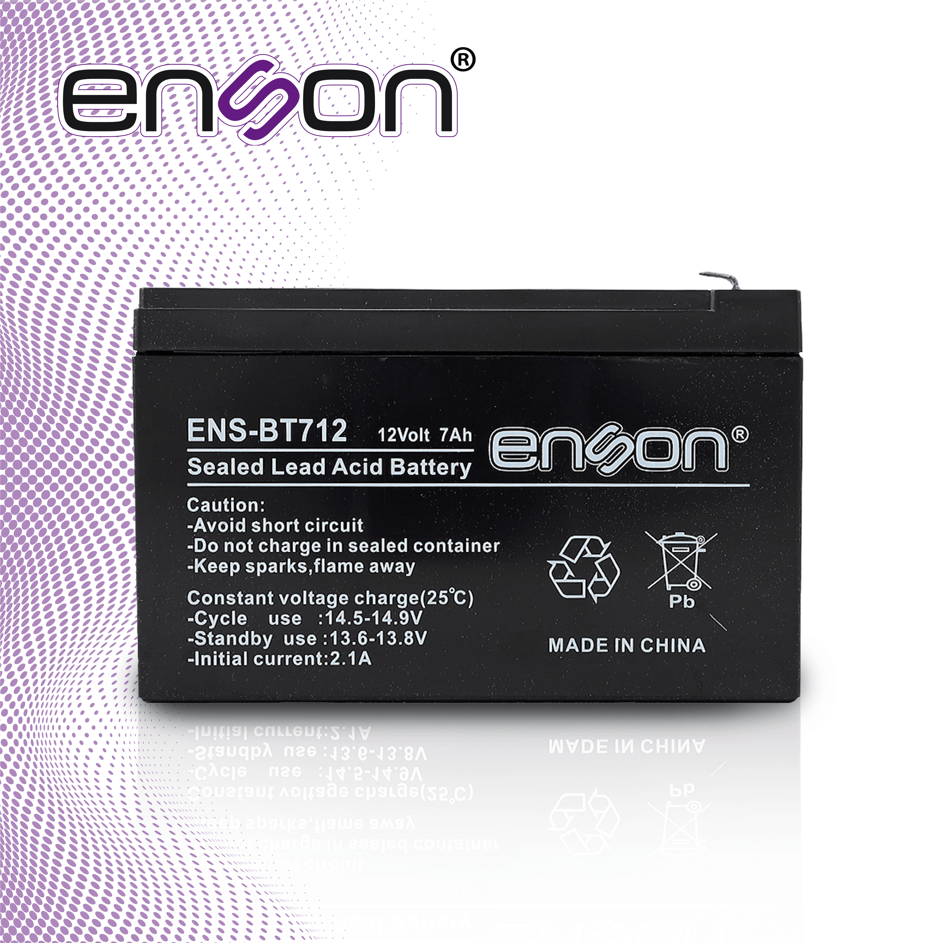 BATERIA DE RESPALDO ENSON ENS-BT712 12VDC 7A BASE PLOMO-ACIDO PARA FUENTES DE PODER Y SISTEMAS DE RESPALDO - Miniatura 7