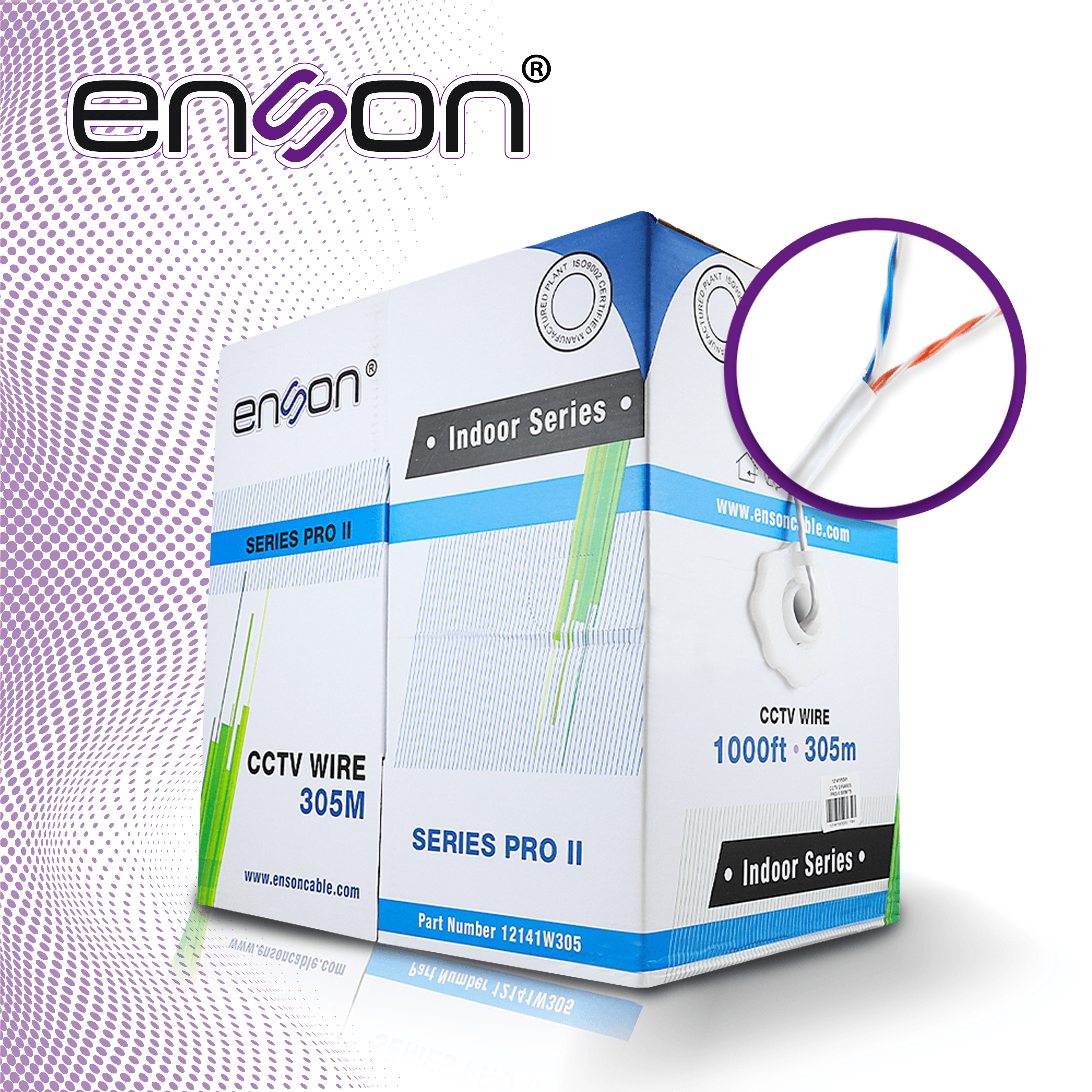 CABLE UTP ENSON 12141W305 4C/24 COLOR BLANCO SERIE PRO-II 100% COBRE IDEAL PARA INSTALACIONES DE CCTV ANALOGICO (VIDEO Y ALIMENTACION) NO RECOMENDADO PARA SU USO EN VIDEO IP NI SOLUCIONES DE REDES, INSTALACION EN INTERIORES **SOLO CUENTA CON 2 PARES - Miniatura 5
