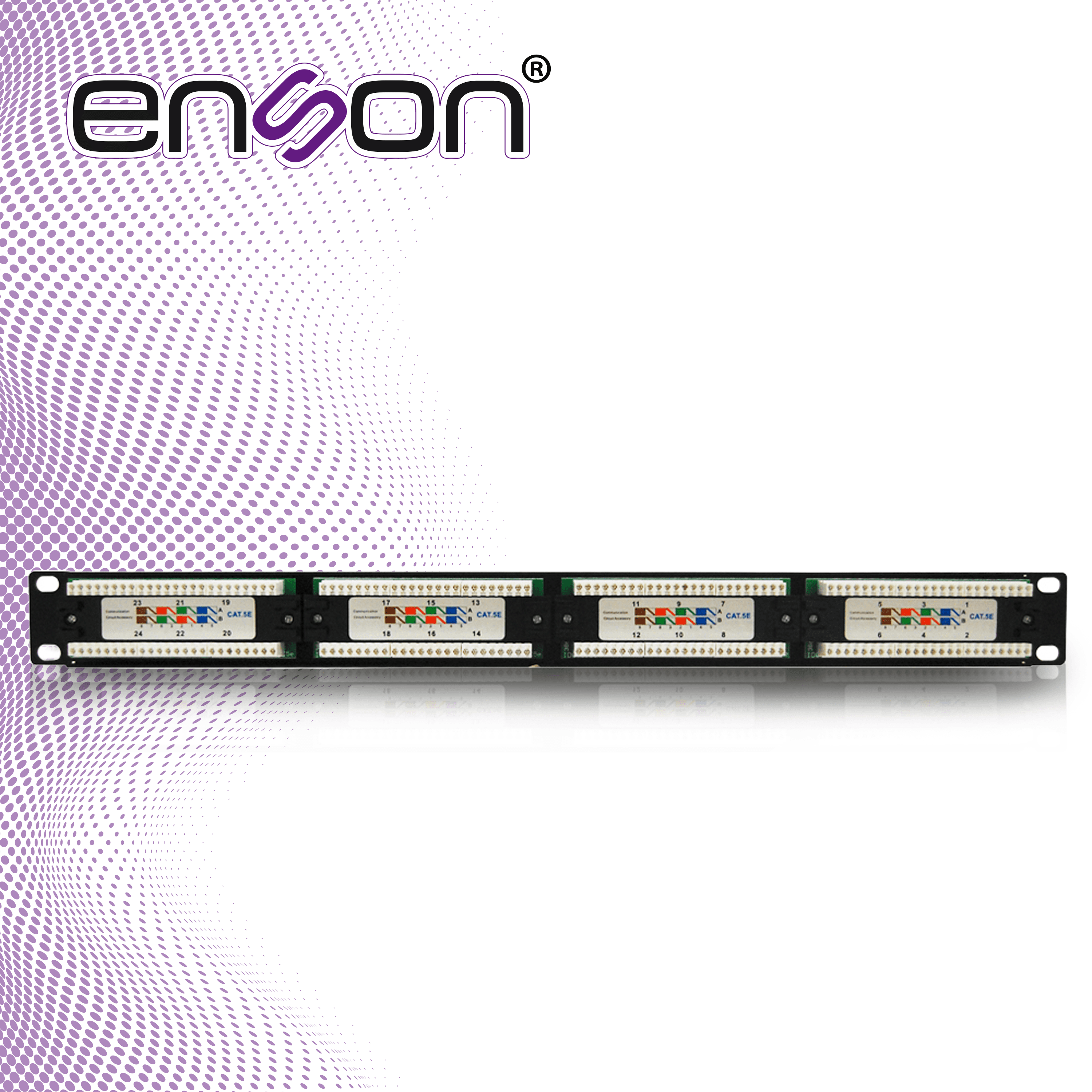 PATCH PANEL ENSON ENS-PA24P5E 1UR PRECARGADO CAT5E 24 PUERTOS MONTAJE EN RACK ESTANDAR 19 - Miniatura 6