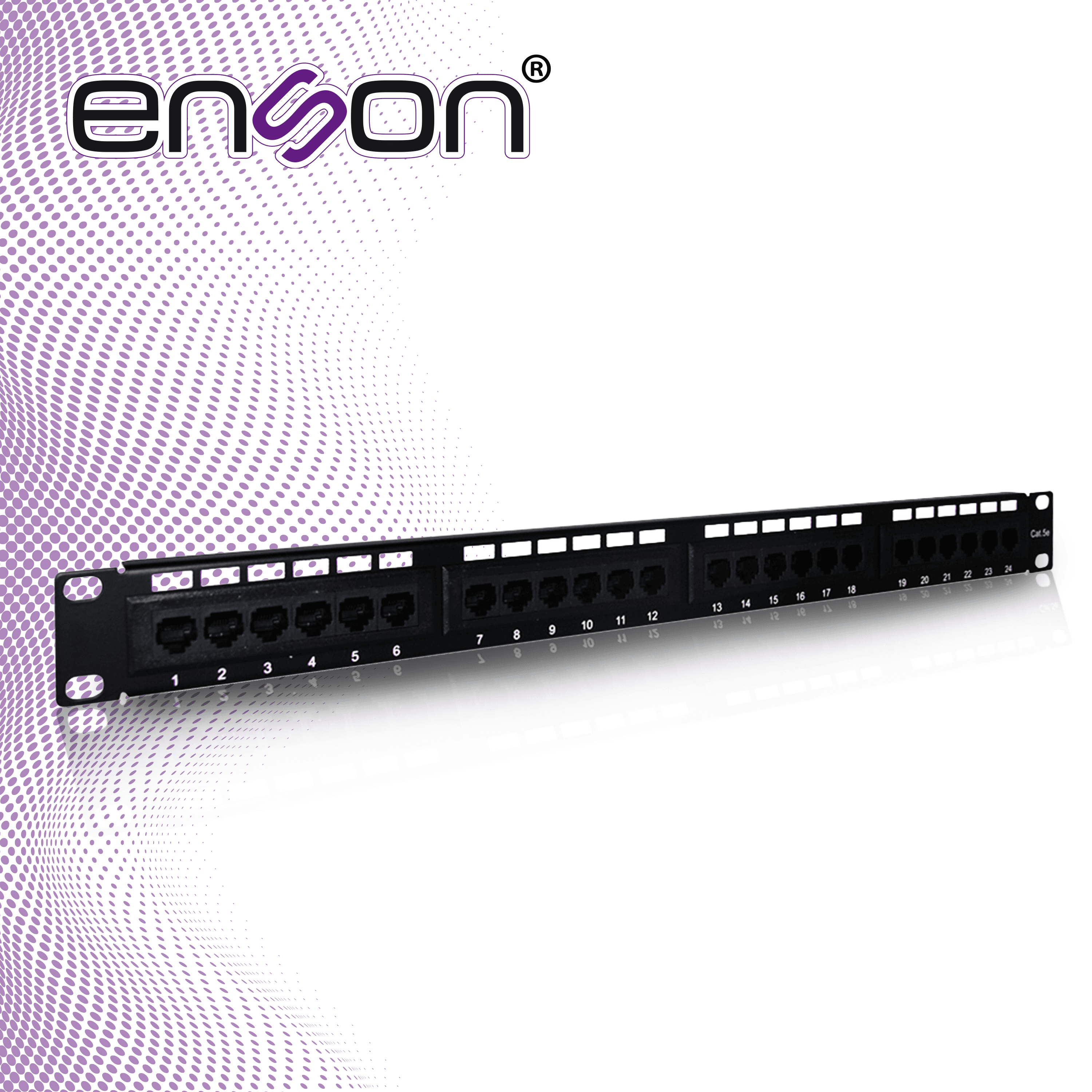 PATCH PANEL ENSON ENS-PA24P5E 1UR PRECARGADO CAT5E 24 PUERTOS MONTAJE EN RACK ESTANDAR 19 - Miniatura 7