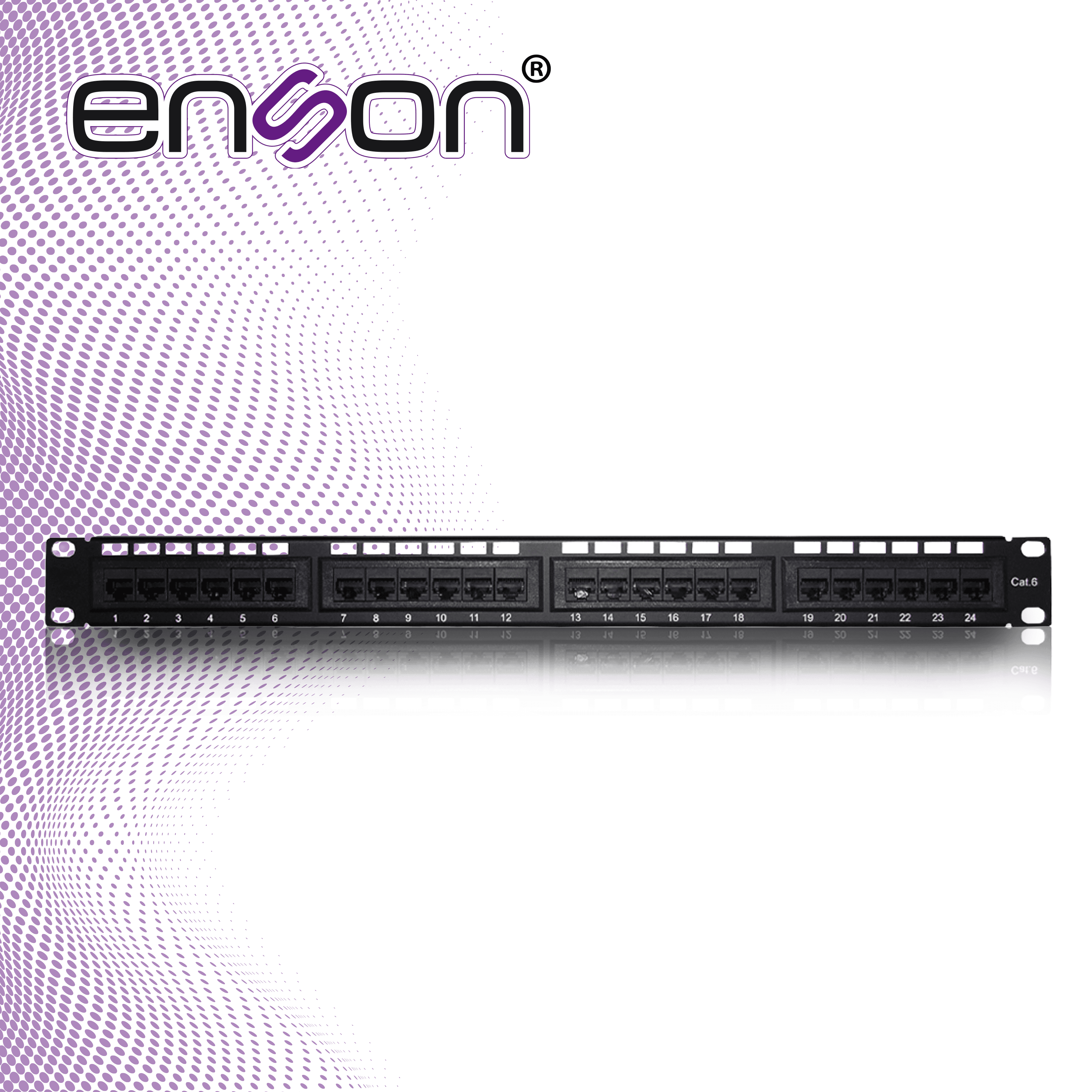 PATCH PANEL ENSON ENS-PA24P6 1UR PRECARGADO CAT6 24 PUERTOS MONTAJE EN RACK ESTANDAR 19 PULGADAS - Miniatura 5