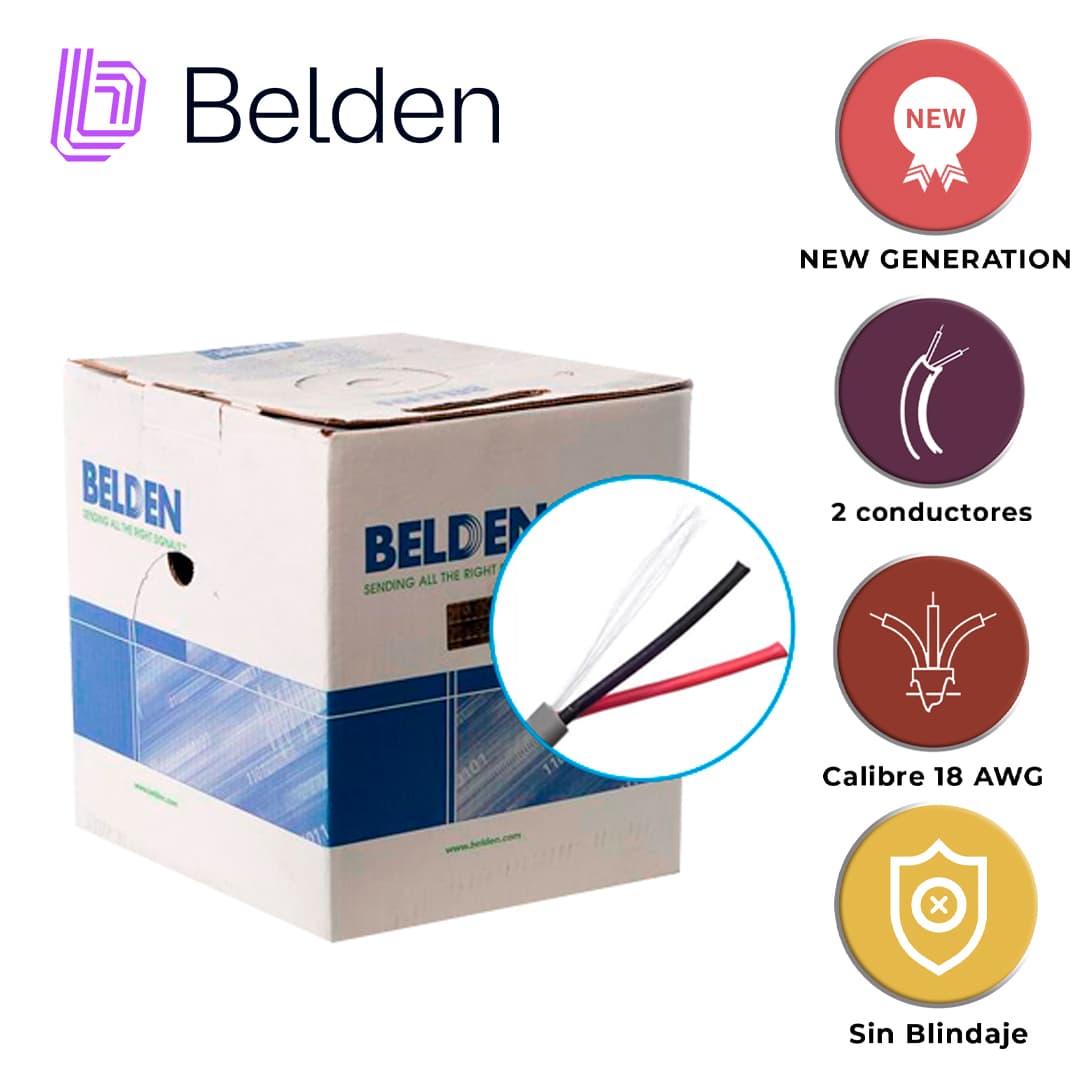 CABLE DE SEGURIDAD Y SONIDO BELDEN 5300UE 008U1000 / INTERIOR / GRIS / 2 CONDUCTORES / 18 AWG / MULTIFILAR / FORRO PVC / CMR / EN CAJA / 1,000 PIES 305 METROS - Miniatura 6