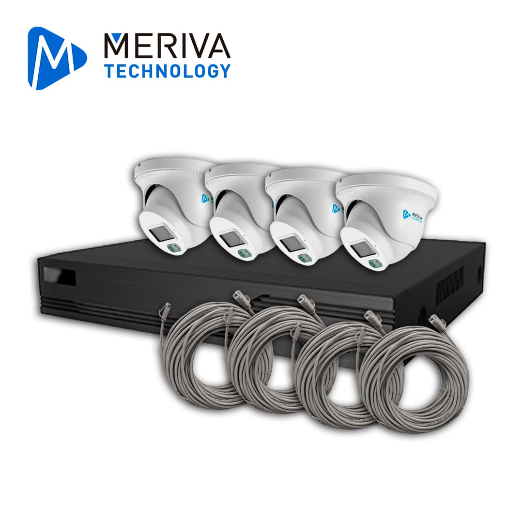 KIT DE VIDEOVIGILANCIA IP MERIVA TECHNOLOGY MKIP2MP-4T-4P 4 CÁMARAS TURRET IP MTD-203D DE 2MP LUZ DUAL CON MICROFONO INTEGRADO MIA 2.0 VIDEO ESTRUCTURADO - NVR MNVR-1744-4P CON POE INTEGRADO 4 CANALES / MIA 2.0 / LPR / ALMACENAMIENTO HASTA 10TB - 4 P - Miniatura 2