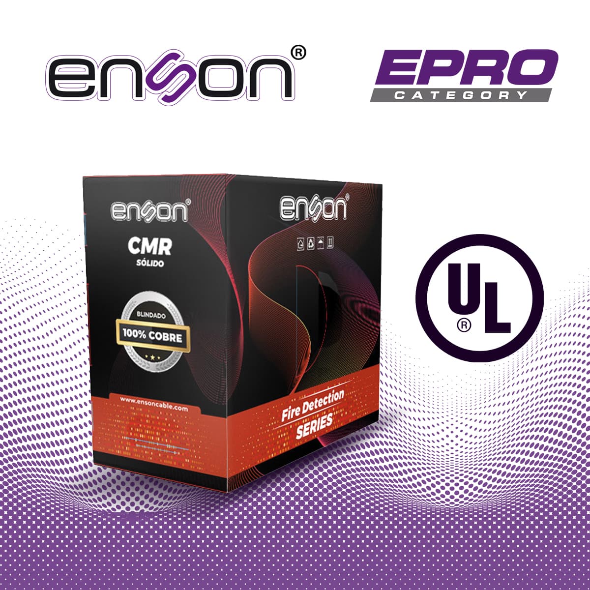 CABLE PARA DETECCION DE INCENDIO ENSON EPRO-5320 FORRO PVC ROJO CMR RISER-FPLR 2C/18AWG 100 CIENTO COBRE CONDUCTOR SOLIDO CERTIFICACION UL 305 METROS - Miniatura 3