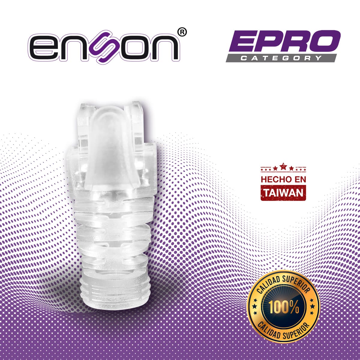 BOTA PARA CABLE UTP ENSON EPRO-BOOT-CL TRANSPARENTE IDEAL PARA EL TERMINADO Y CUIDADO DEL REMATADO, COMPATIBLE CON CAT5E/6/6A Y CON PLUGS ENSON EPRO-PLUG - Miniatura 6