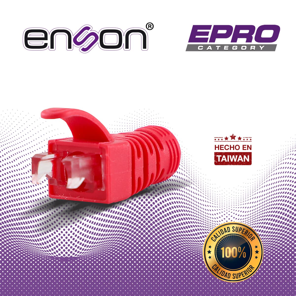 BOTA PARA CABLE UTP ENSON EPRO-BOOT-RD COLOR ROJO IDEAL PARA EL TERMINADO Y CUIDADO DEL REMATADO, COMPATIBLE CON CAT5E/6/6A Y CON PLUGS ENSON EPRO-PLUG - Miniatura 5