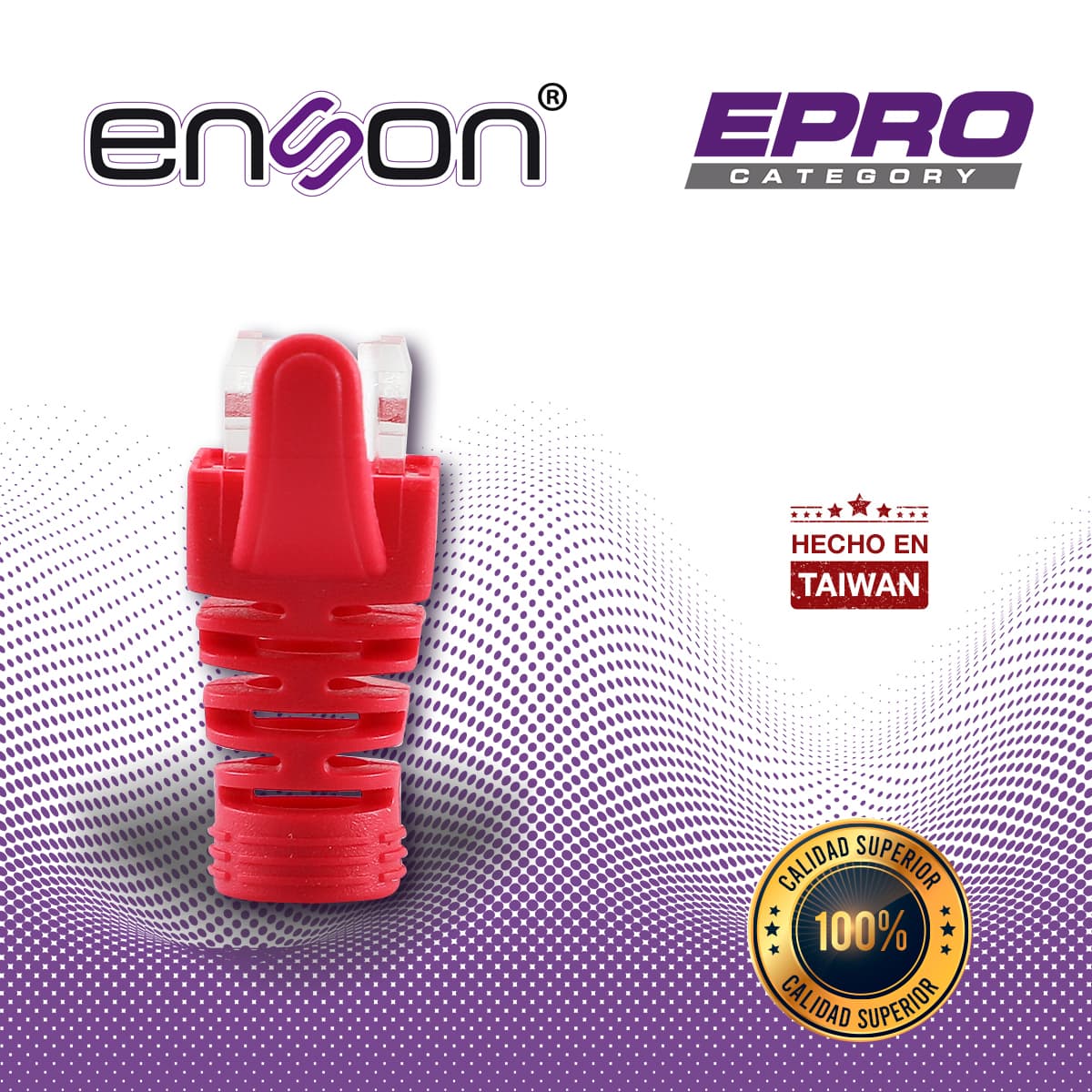 BOTA PARA CABLE UTP ENSON EPRO-BOOT-RD COLOR ROJO IDEAL PARA EL TERMINADO Y CUIDADO DEL REMATADO, COMPATIBLE CON CAT5E/6/6A Y CON PLUGS ENSON EPRO-PLUG - Miniatura 6