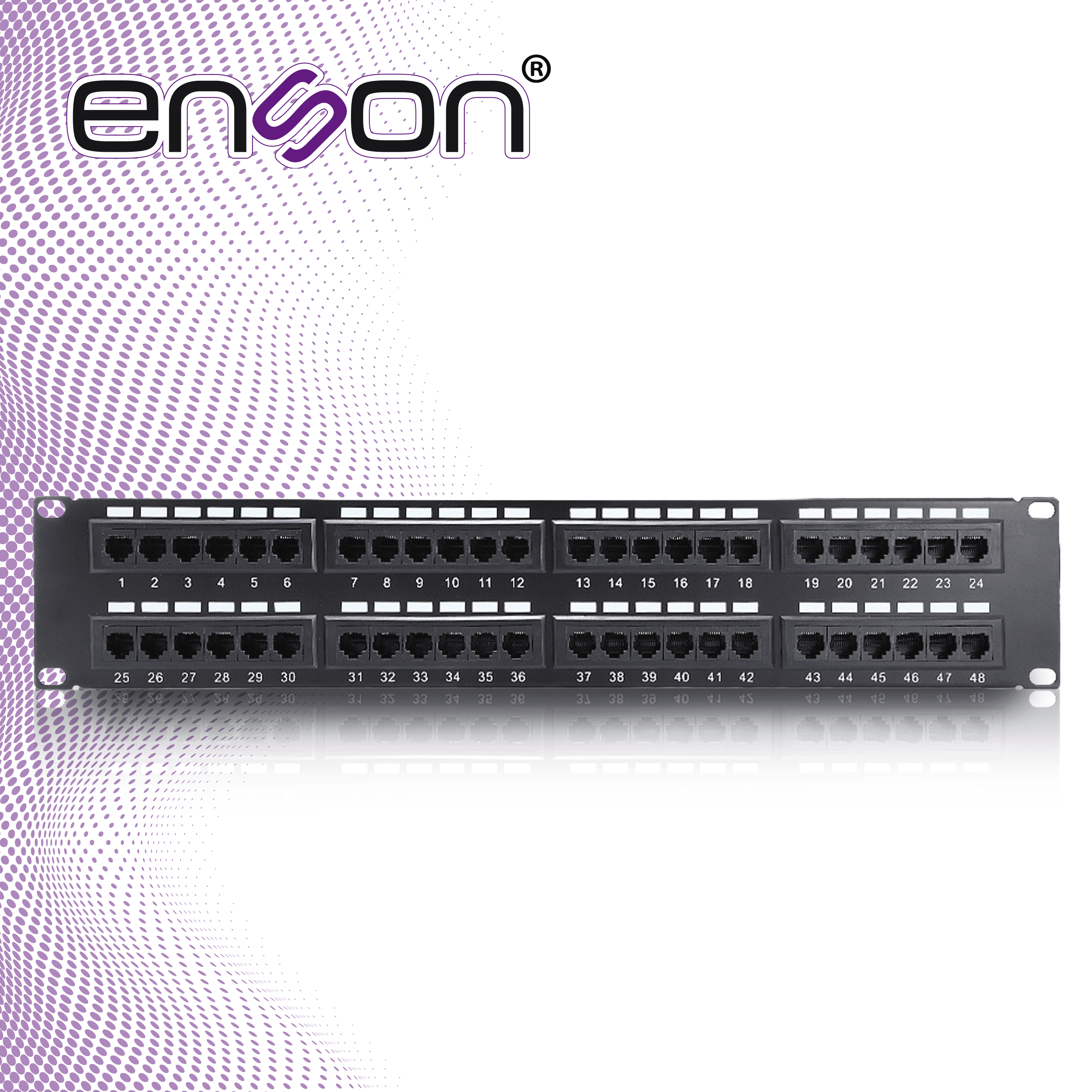 PATCH PANEL ENSON ENS-PAT48C6A 2UR PRECARGADO CAT6A 48 PUERTOS MONTAJE EN RACK ESTANDAR 19 PULGADAS - Miniatura 3