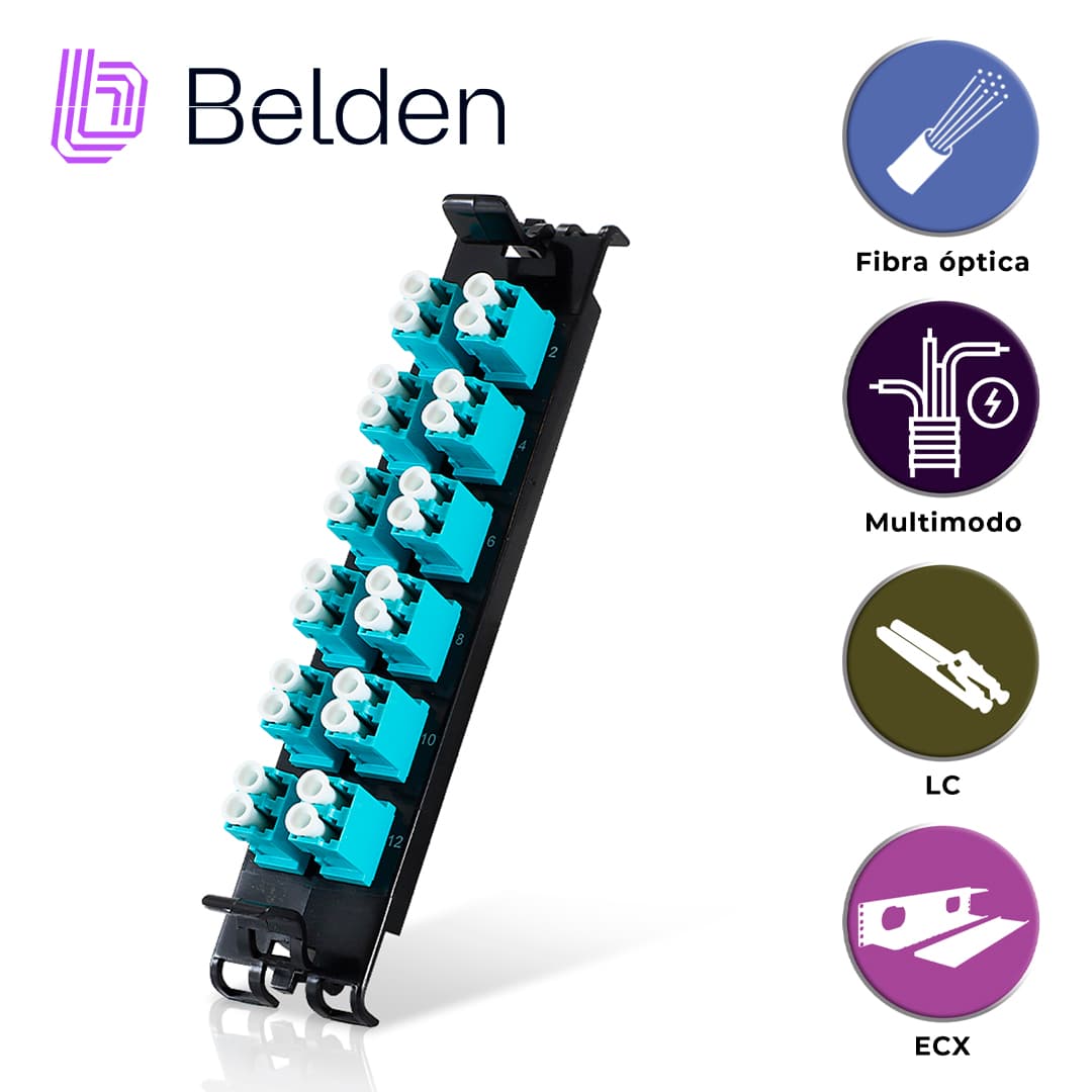 FRAME FX ECX MULTIMODO BELDEN FF3X12LD / OM3 / AQUA / LC DUPLEX / 12 PUERTOS - Miniatura 6
