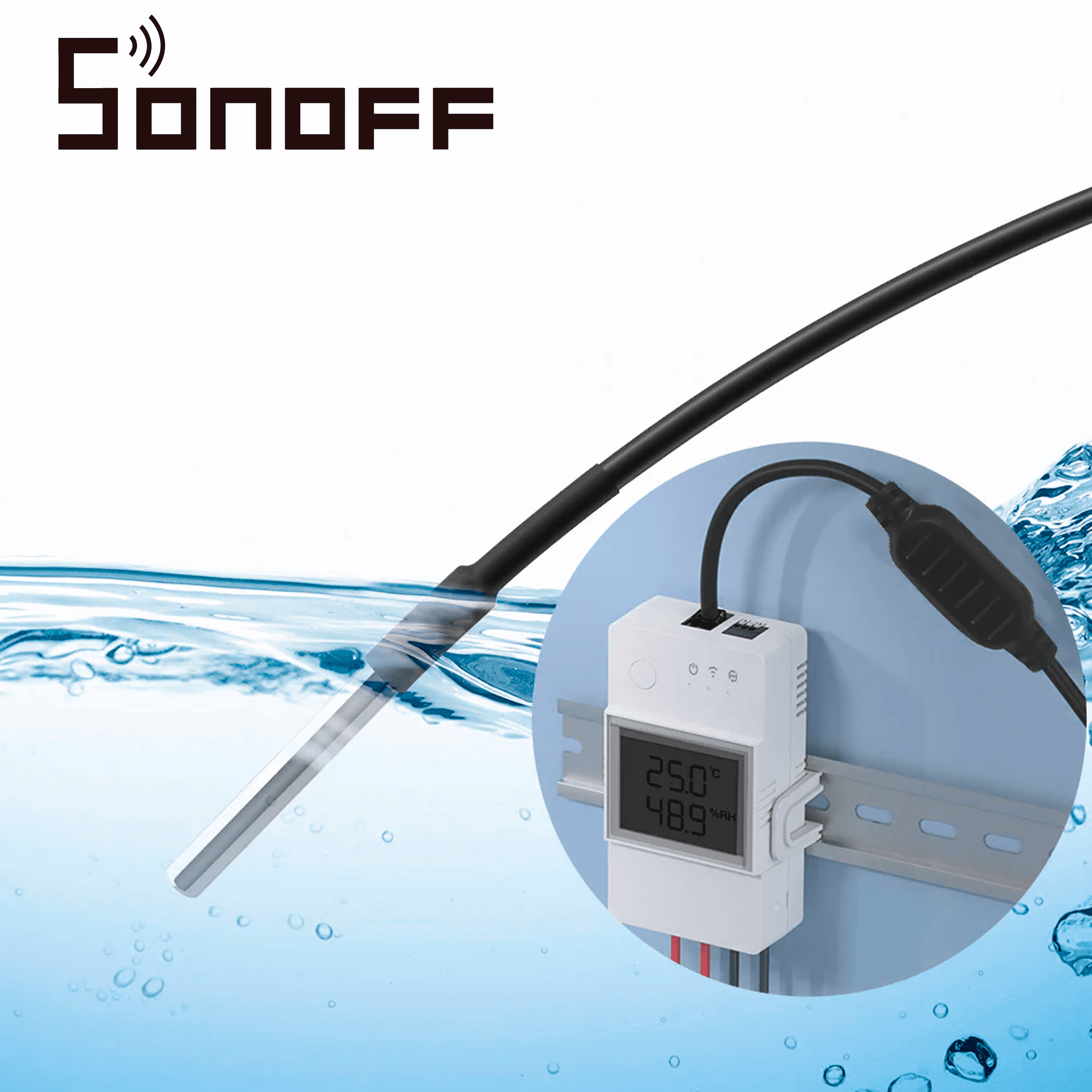 SENSOR DE TEMPERATURA SONOFF WTS01 / A PRUEBA DE AGUA / INALAMBRICO COMPATIBLE CON SONOFF TH ORIGIN/ELITE PARA IOS Y ANDROID COMPATIBLE CON ALEXA/GOOGLE HOME/NEST/IFTTT / CONECTOR RJ9 (4P4C) / LONGUITUD 1.5M - Miniatura 5