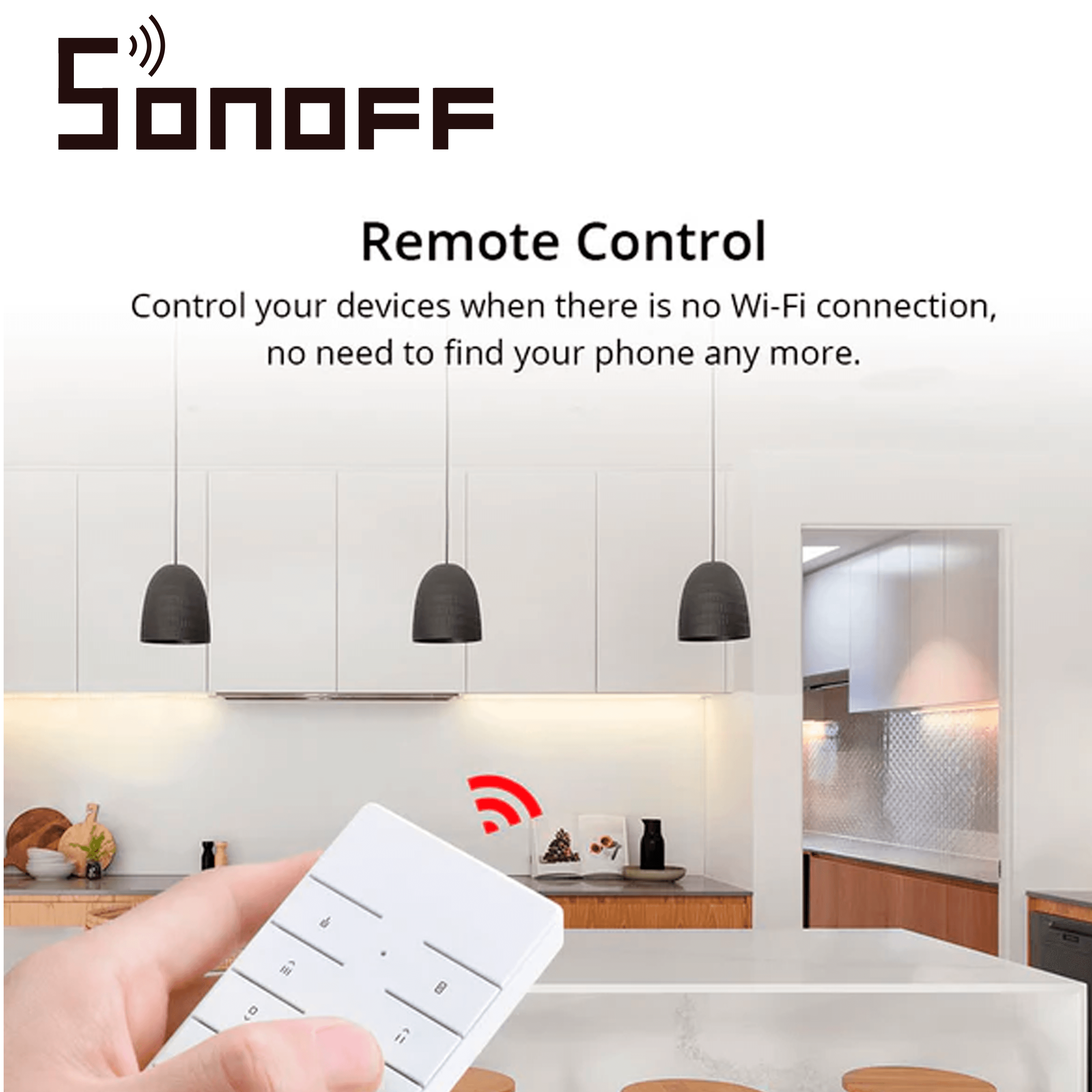 CONTROL REMOTO RF SONOFF RM433R2 / INALAMBRICO COMPATIBLE CON  RF433MHZ / PERMITE  ACTIVAR  HASTA  8 DISPOSITIVOS /  ACTIVA  VARIOS EQUIPOS DESDE  LA  PALMA DE TU MANO - Miniatura 4