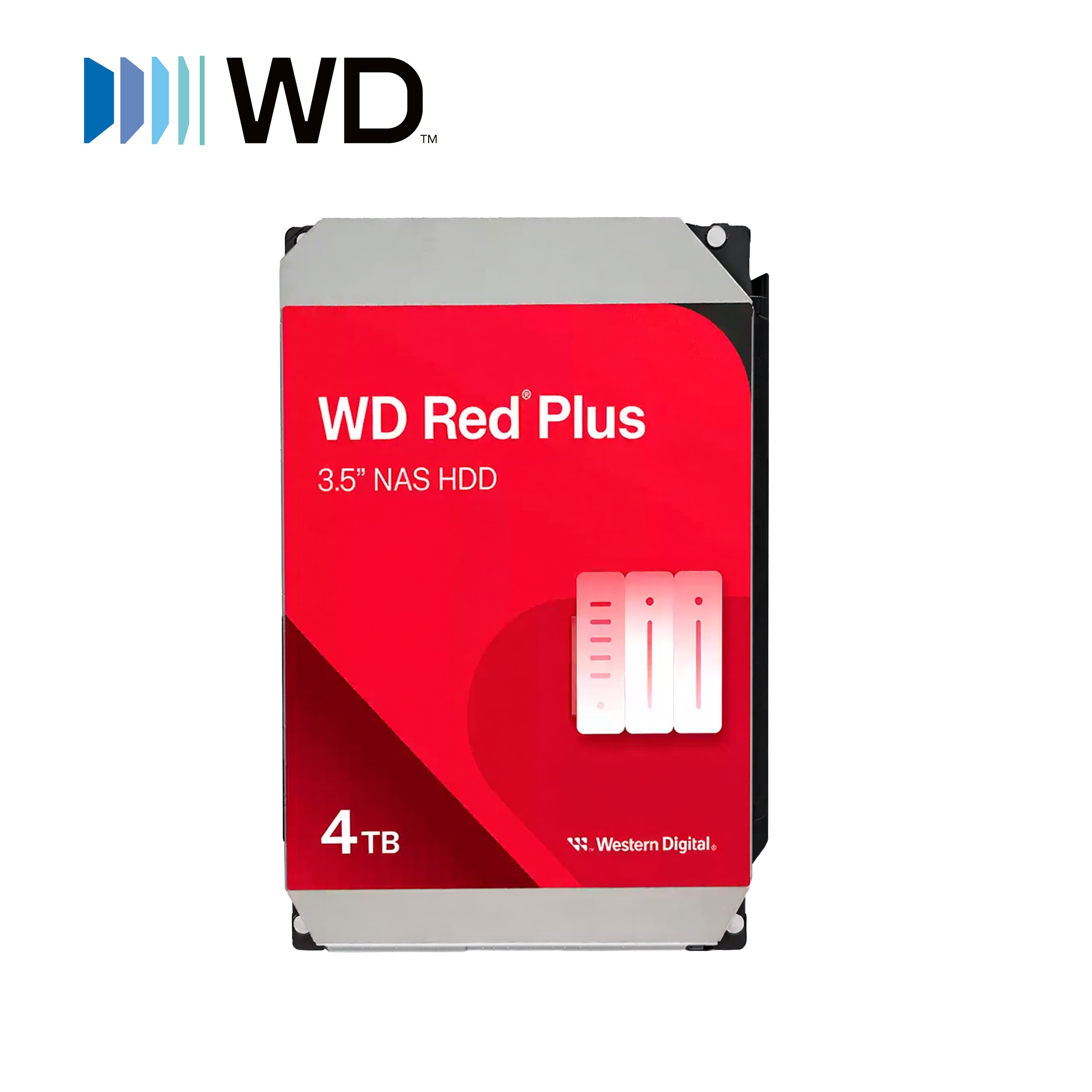 DD DISCO DURO 4TB SATA WD RED PLUS WD40EFZZ / 24/7 ESPECIAL PARA NAS / NASWARE / CMR / CACHE 128MB / 5400 RPM / HASTA 180MB/S / CARGA 180TB / AÑO / GARANTIA 3 AÑOS. - Miniatura 3