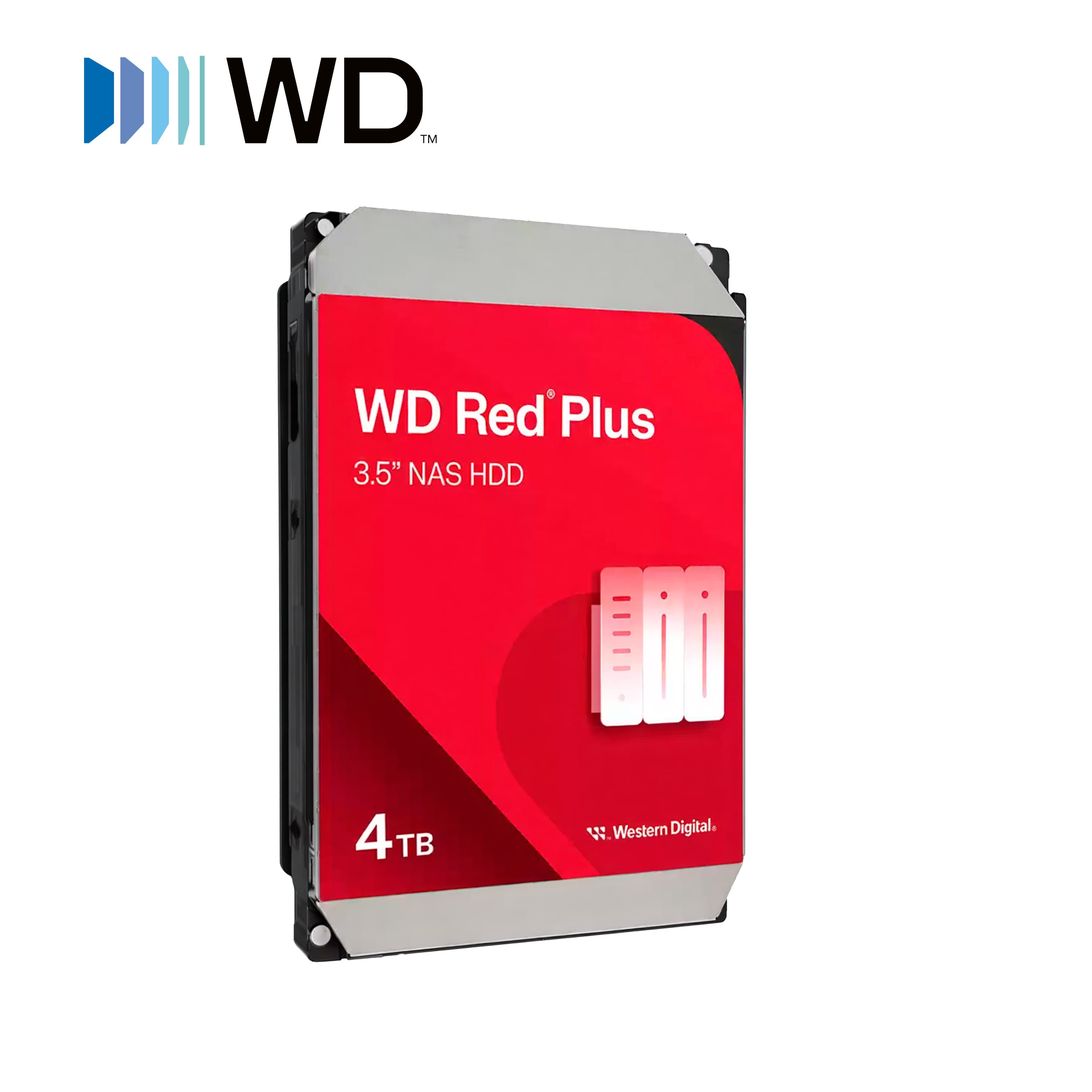 DD DISCO DURO 4TB SATA WD RED PLUS WD40EFZZ / 24/7 ESPECIAL PARA NAS / NASWARE / CMR / CACHE 128MB / 5400 RPM / HASTA 180MB/S / CARGA 180TB / AÑO / GARANTIA 3 AÑOS. - Miniatura 4