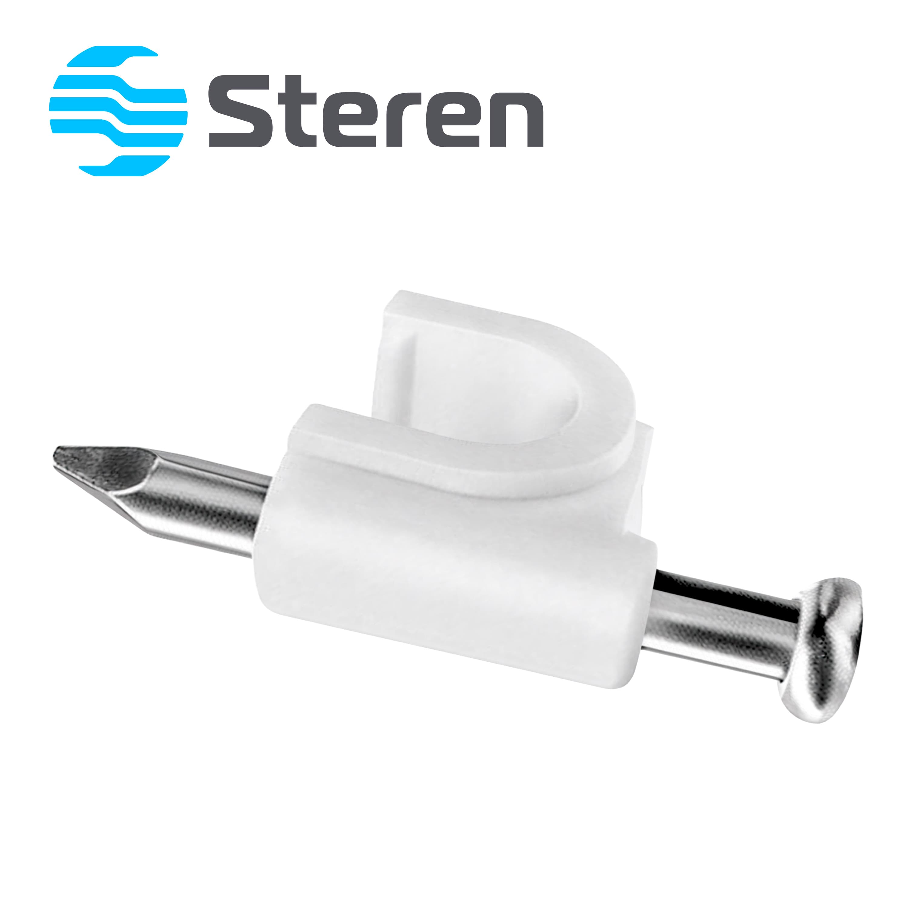 GRAPAS DE PLASTICO BLANCAS STEREN GRA960B / BOLSA CON 50 PZS/ ESPECIAL PARA SUJETAR CONDUCTORES / USO PARA INTERIORES Y EXTERIORES / 7MM ANCHO CAVIDAD / CLAVO DE 1 PULGADA - Miniatura 3