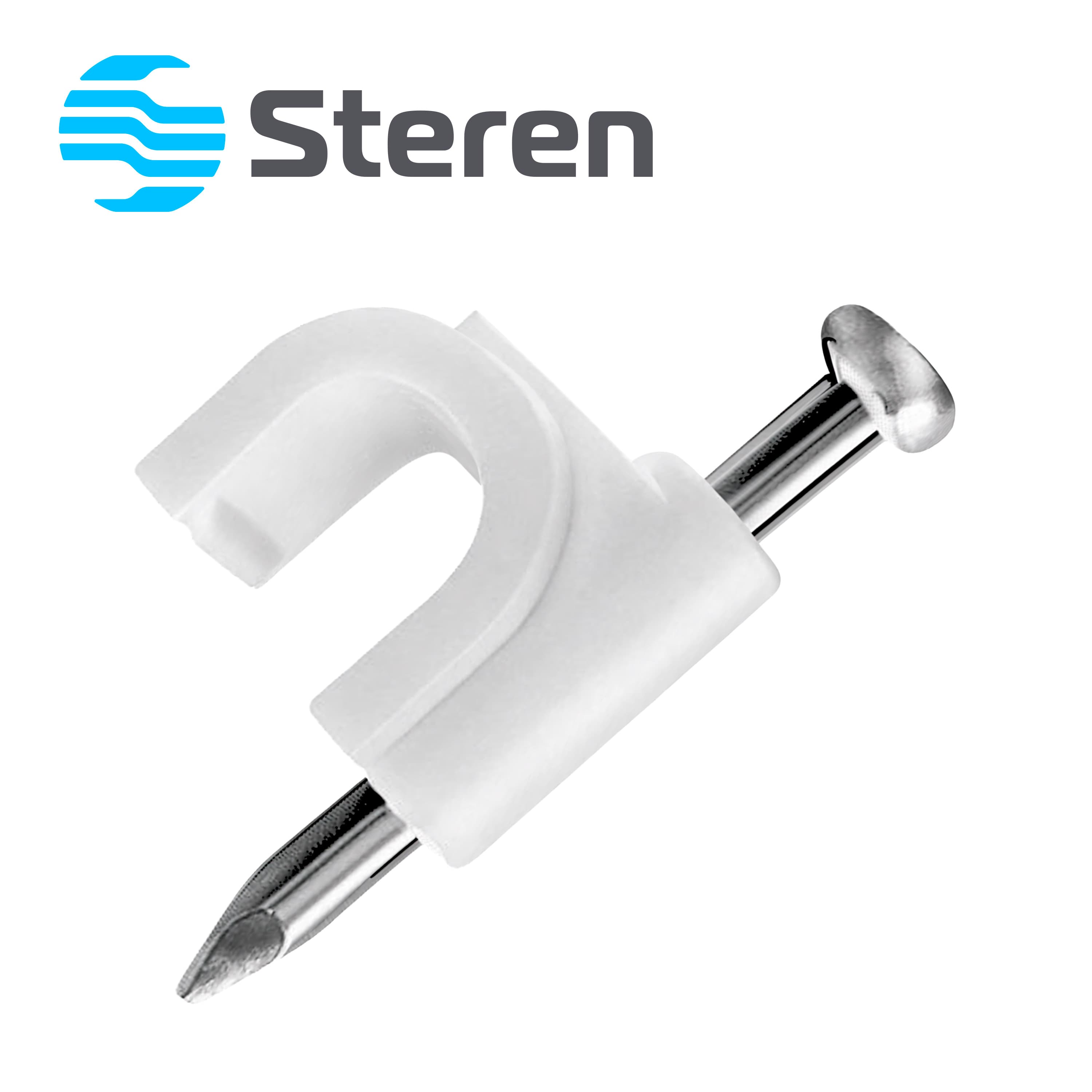 GRAPAS DE PLASTICO BLANCAS STEREN GRA960B / BOLSA CON 50 PZS/ ESPECIAL PARA SUJETAR CONDUCTORES / USO PARA INTERIORES Y EXTERIORES / 7MM ANCHO CAVIDAD / CLAVO DE 1 PULGADA - Miniatura 4