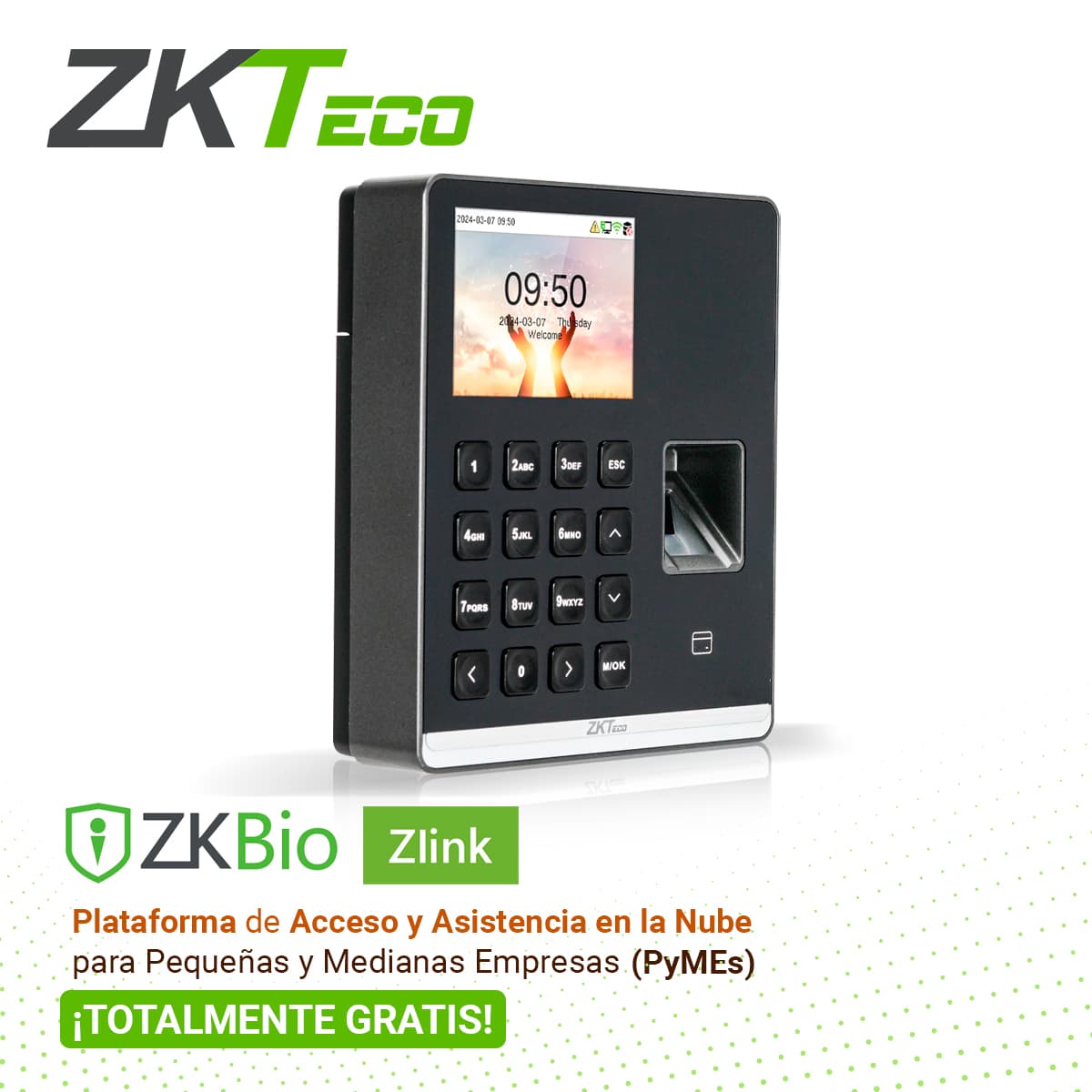 M1 CONTROL DE ASISTENCIA BIOMETRICA ZKTECO M1 / 500 HUELLAS / 500 TARJETAS DE 125 KHZ / 500 USUARIOS /TECLADO ALFANUMERICO / WIFI 2.4 GHZ / ADMS / PUERTO USB /  COMPATIBLE CON SOFTWARE BIO TIME CLOUD 2.0 / COMPATIBLE CON SOFTWARE ZLINK - Miniatura 7