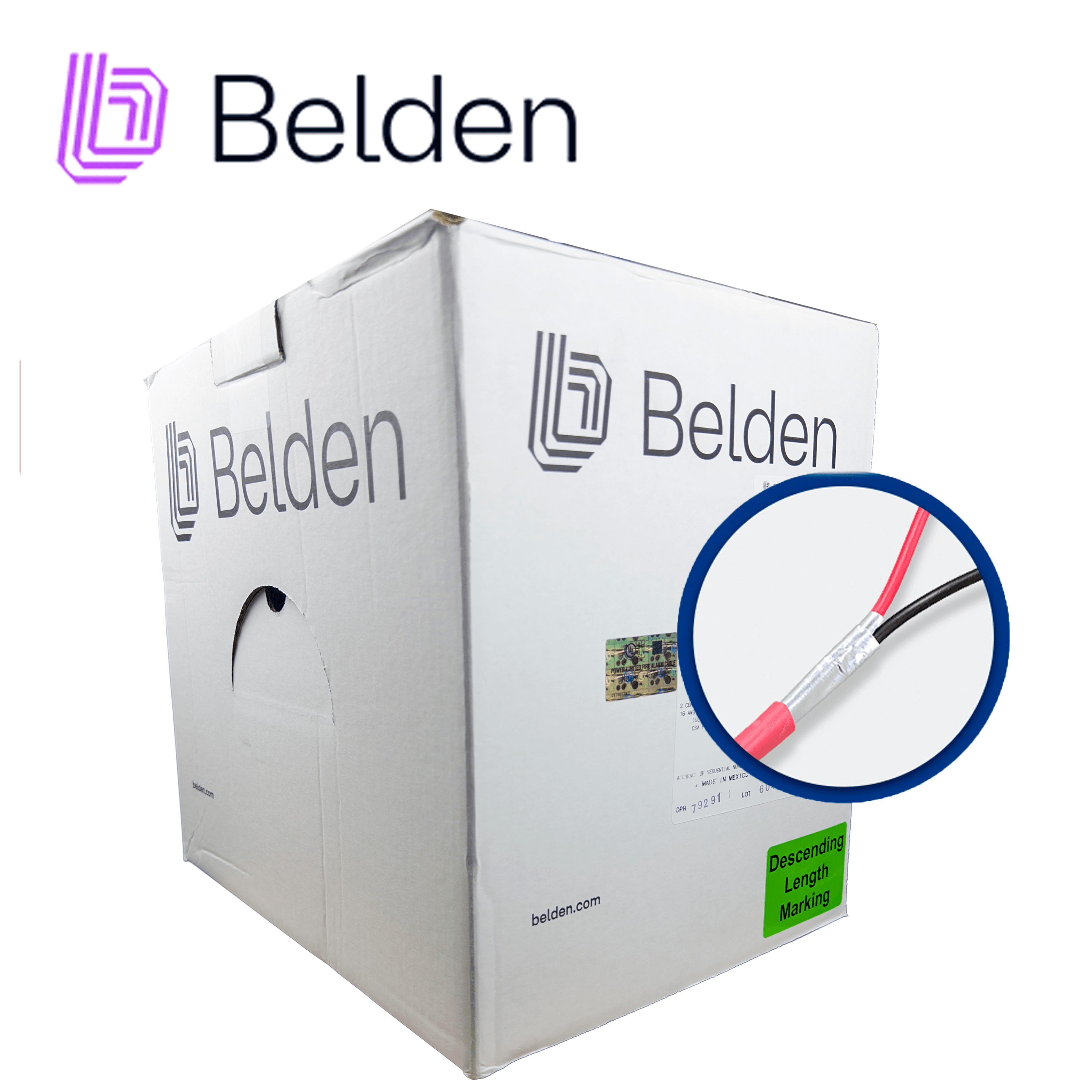CABLE DE ALARMA CONTRA INCENDIOS BELDEN 5220FL 002A1000 / INTERIOR / ROJO / 2 CONDUCTORES / 16 AWG / SOLIDO / FORRO PVC / CMR - FPLR / BLINDADO / BOBINA EN CAJA / 1,000 PIES 305 METROS - Miniatura 6