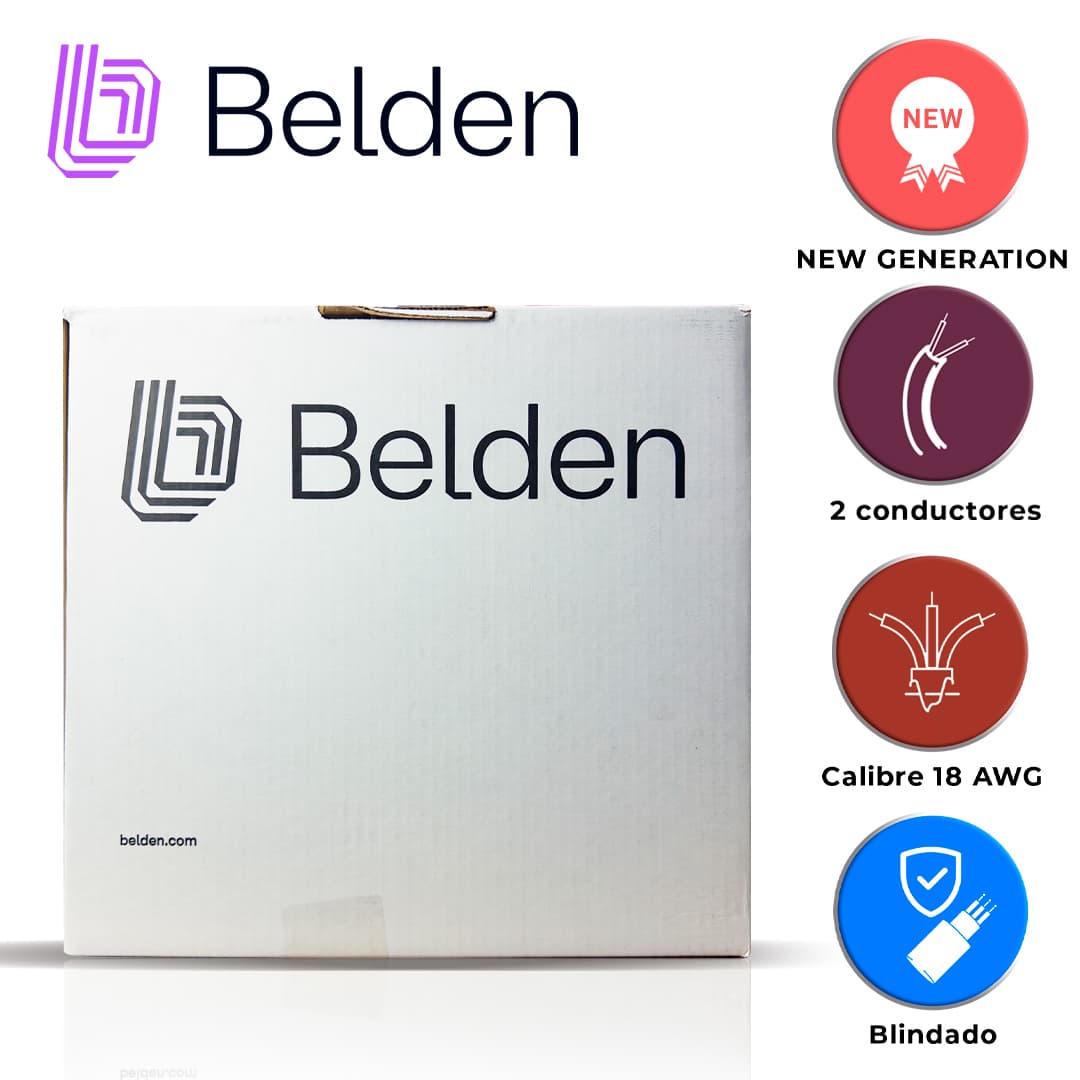 CABLE DE AUDIO COMERCIAL Y SEGURIDAD BELDEN 5300FE 008U1000 / INTERIOR / GRIS / 2 CONDUCTORES / 18 AWG / MULTIFILAR / FORRO PVC / CMR / BLINDADO / EN CAJA / 1,000 PIES 305 METROS - Miniatura 6
